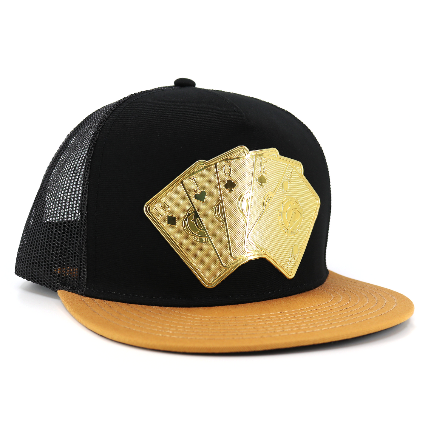 Baraja De Oro Caramel/Black flat visor hat / gorra de visera plana