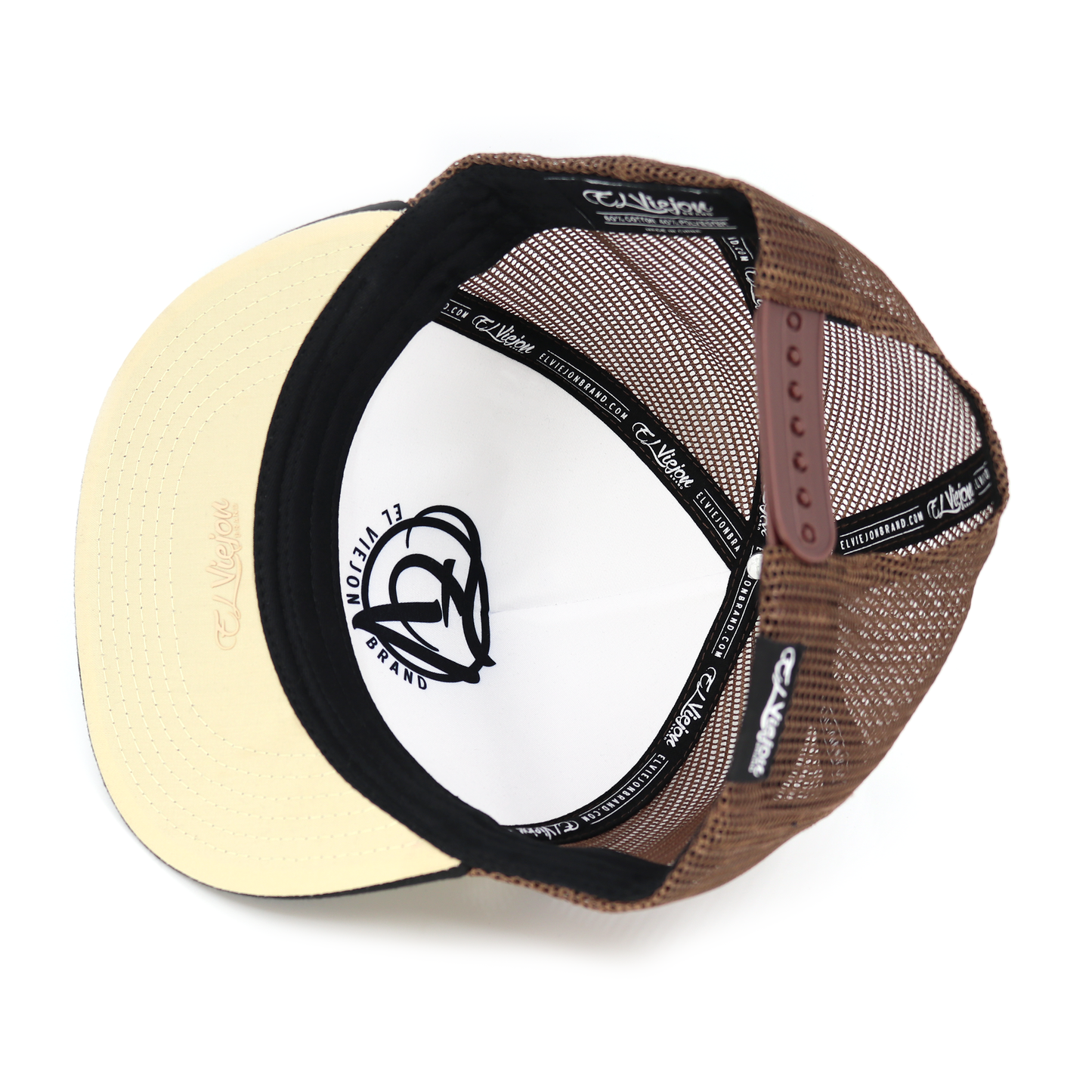 Pluma Black/Tan/Brown flat visor hat / gorra de visera plana