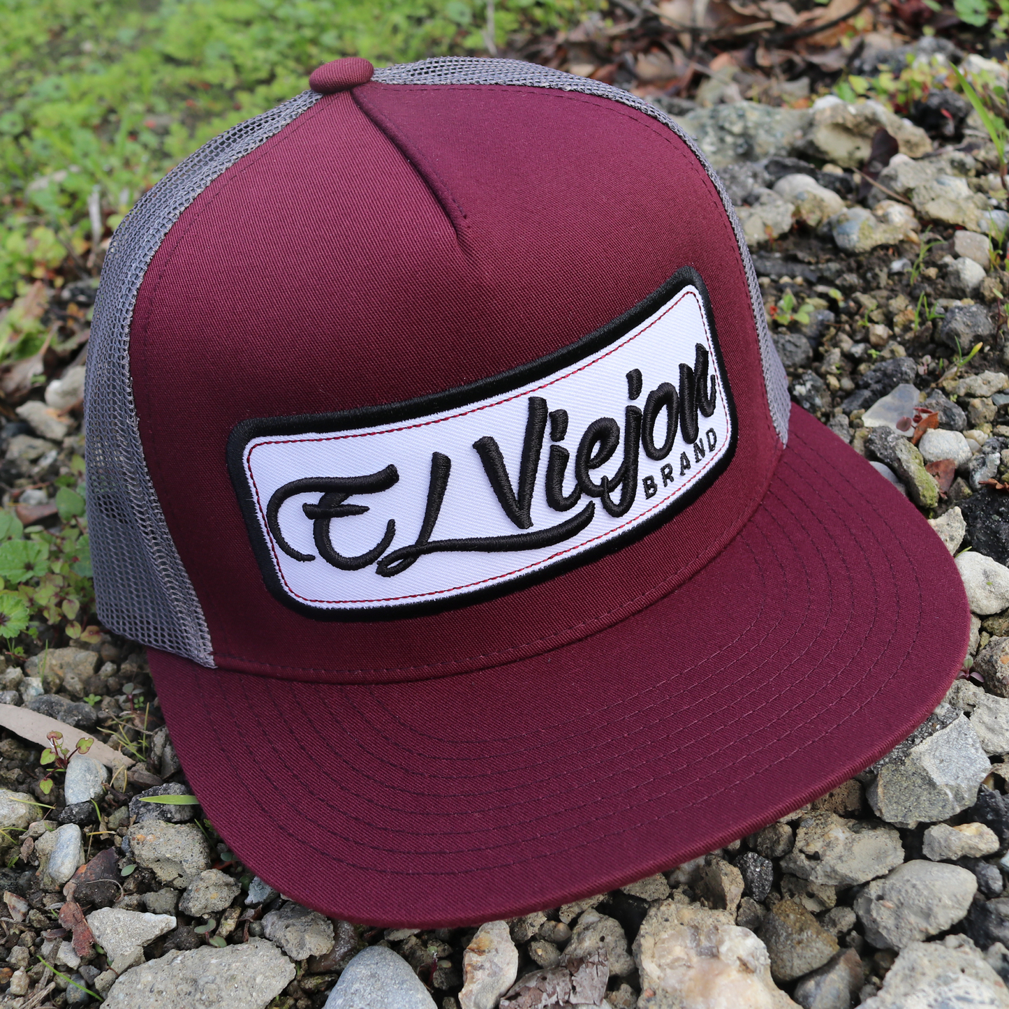 EVPatch Maroon/Charcoal flat visor hat / gorra de visera plana
