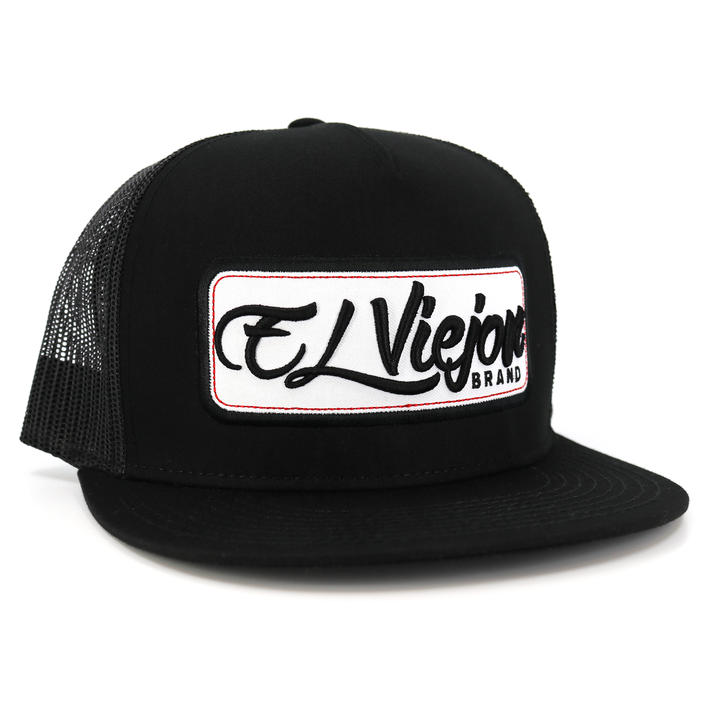 EVPatch Black (White Patch) flat visor hat / gorra de visera plana