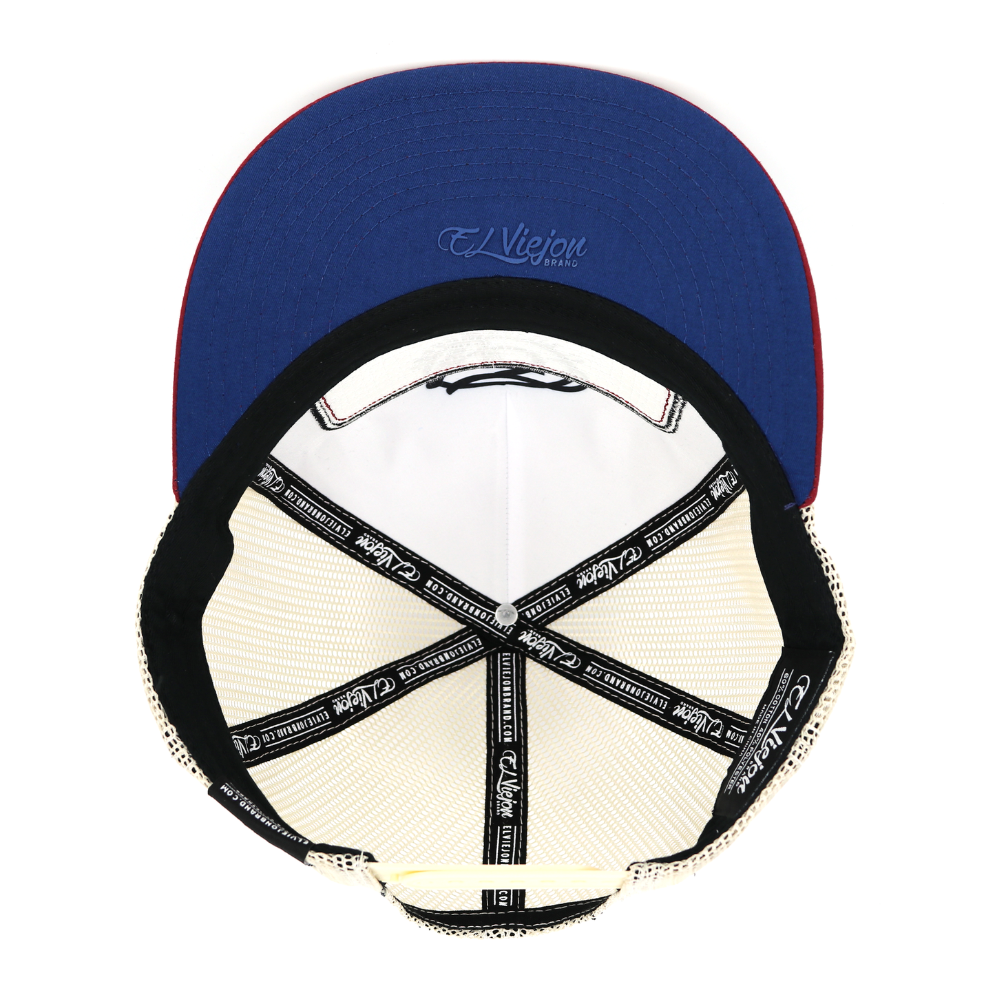 EVPatch Maroon/Navy/Tan flat visor hat / gorra de visera plana