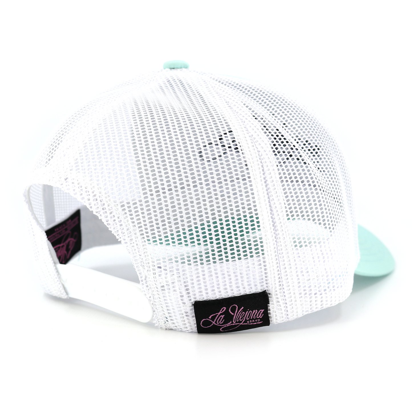 La Viejona Mint/White classic visor hat / gorra de visera clasica