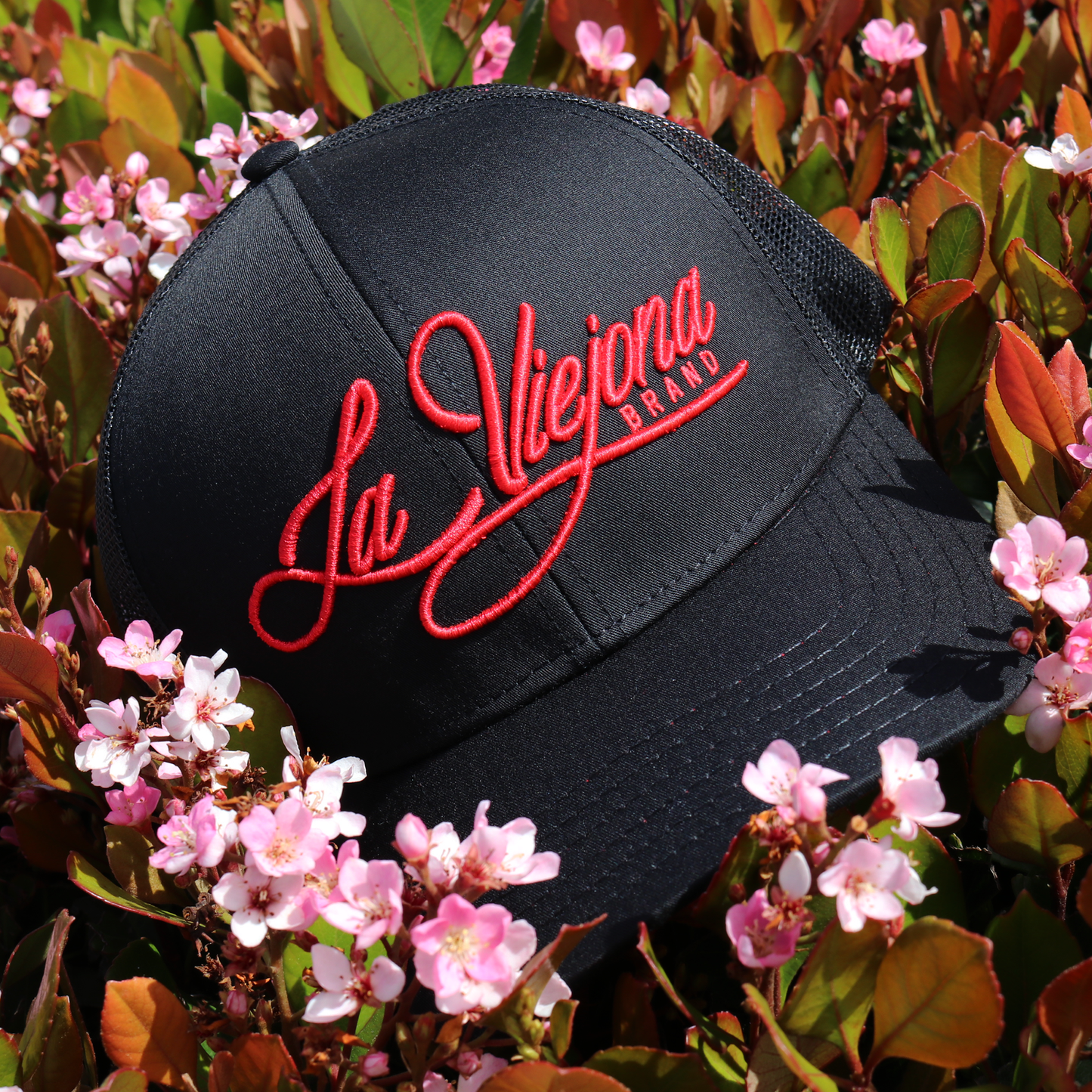 La Viejona Black classic visor hat / gorra de visera clasica
