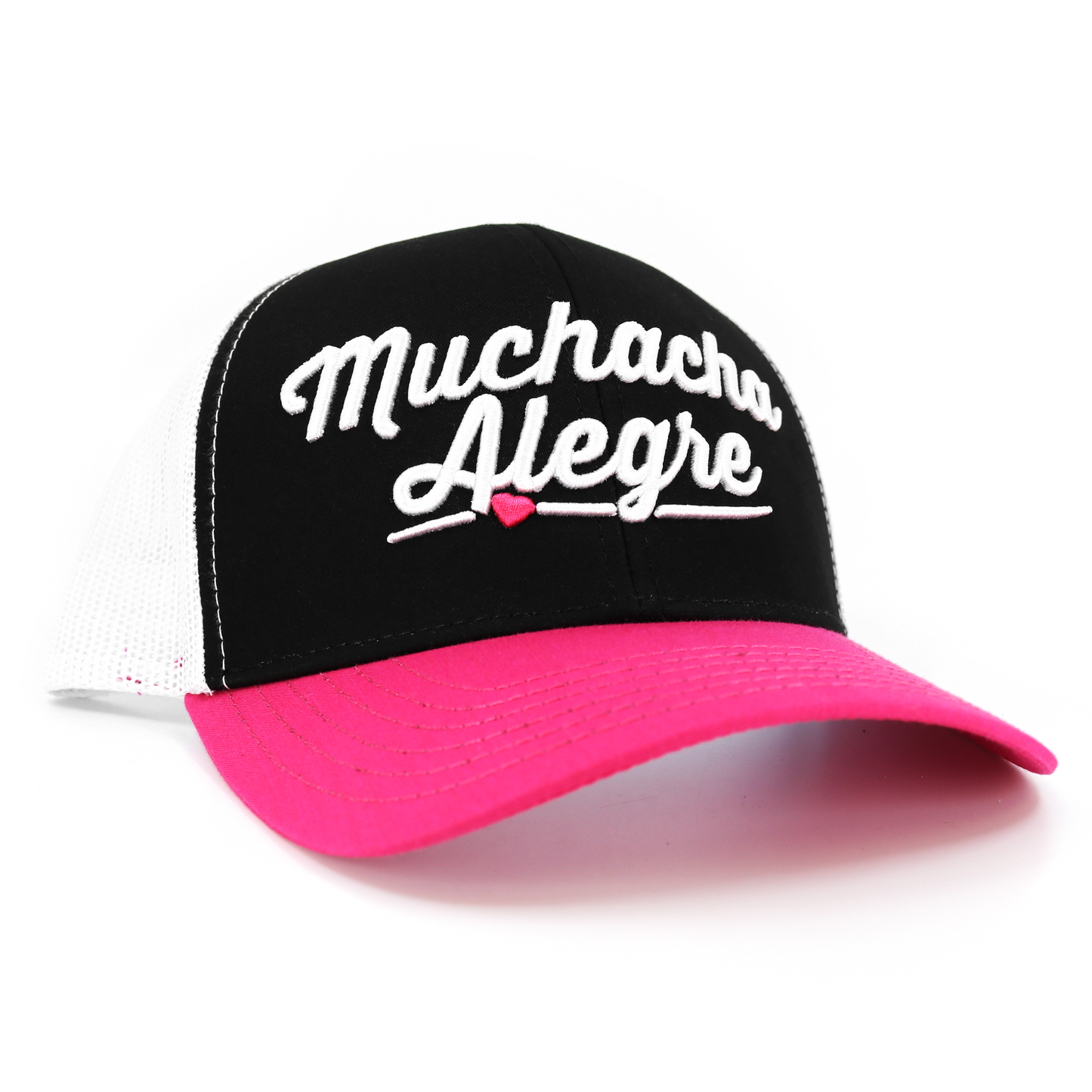 Muchacha Alegre Pink/Black/White classic visor hat / gorra de visera clasica