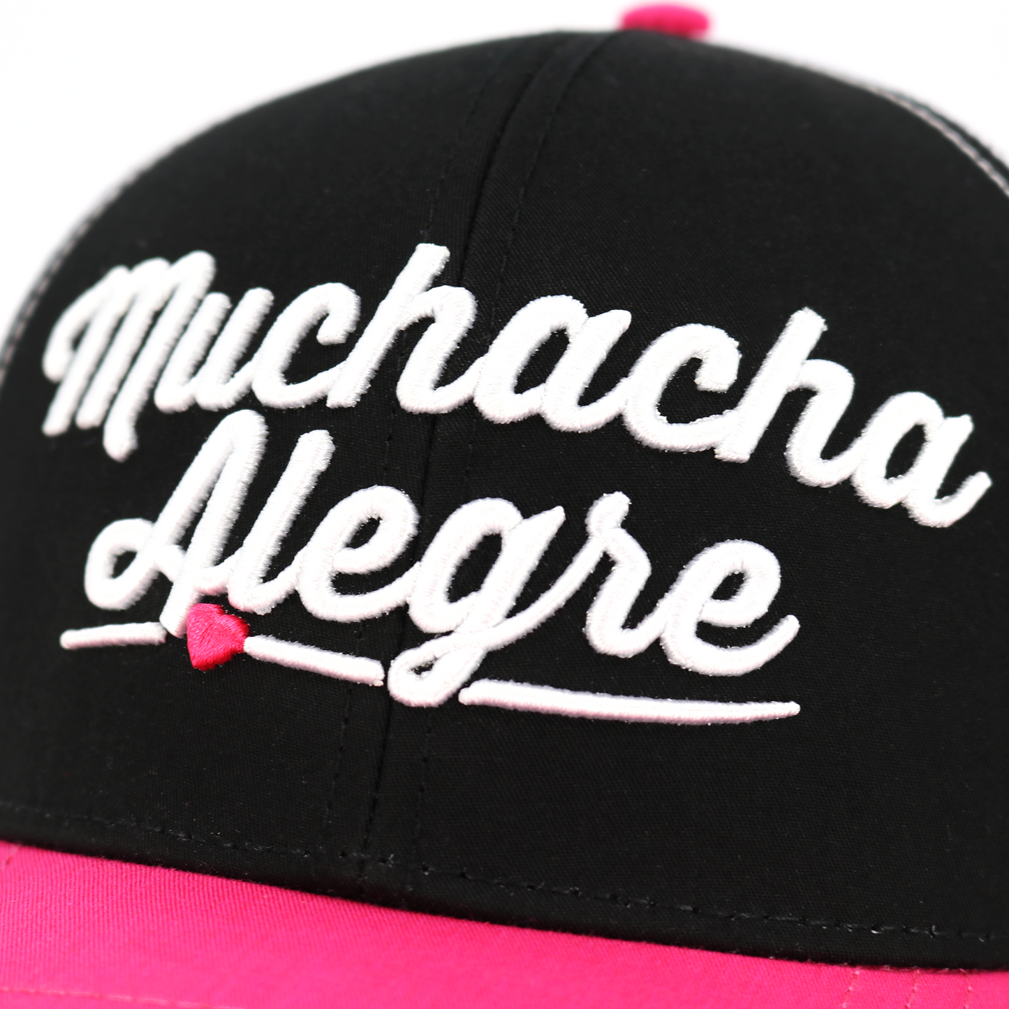 Muchacha Alegre Pink/Black/White classic visor hat / gorra de visera clasica