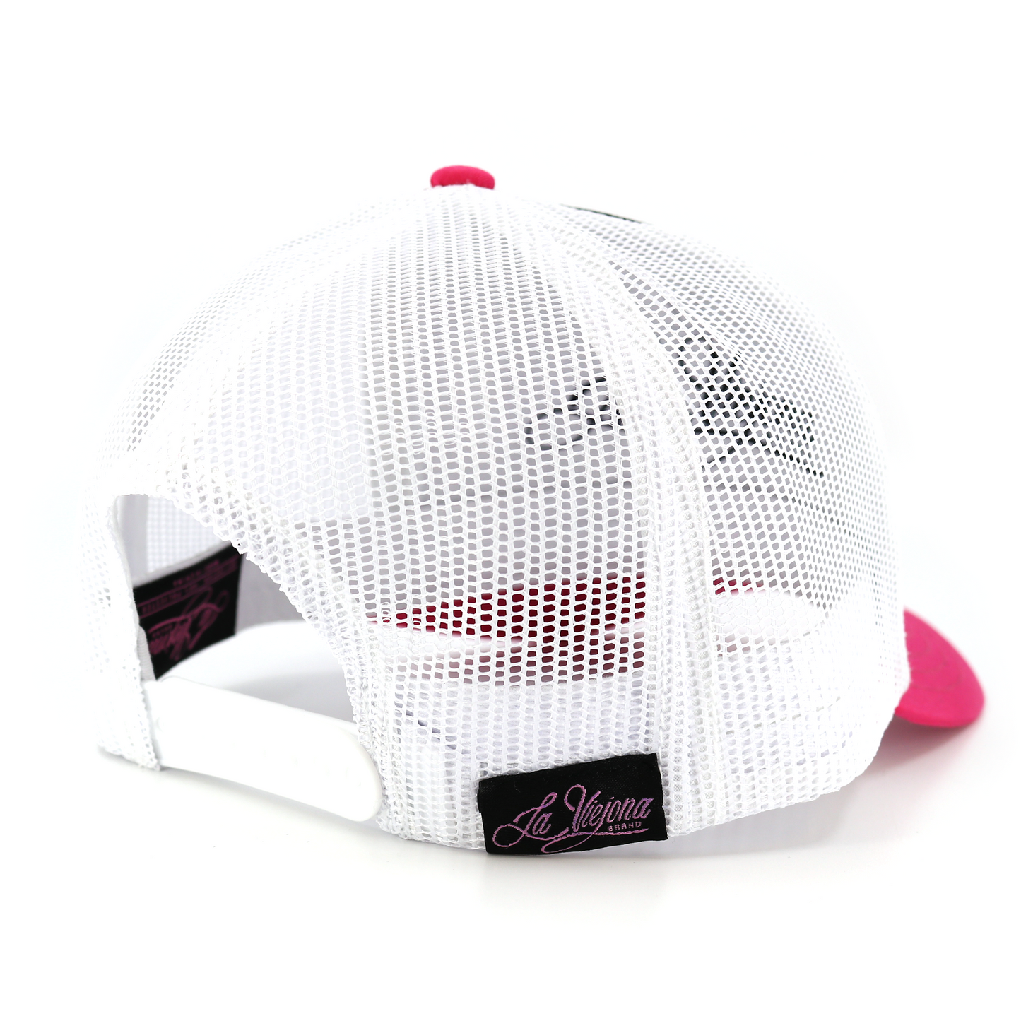 Muchacha Alegre Pink/Black/White classic visor hat / gorra de visera clasica
