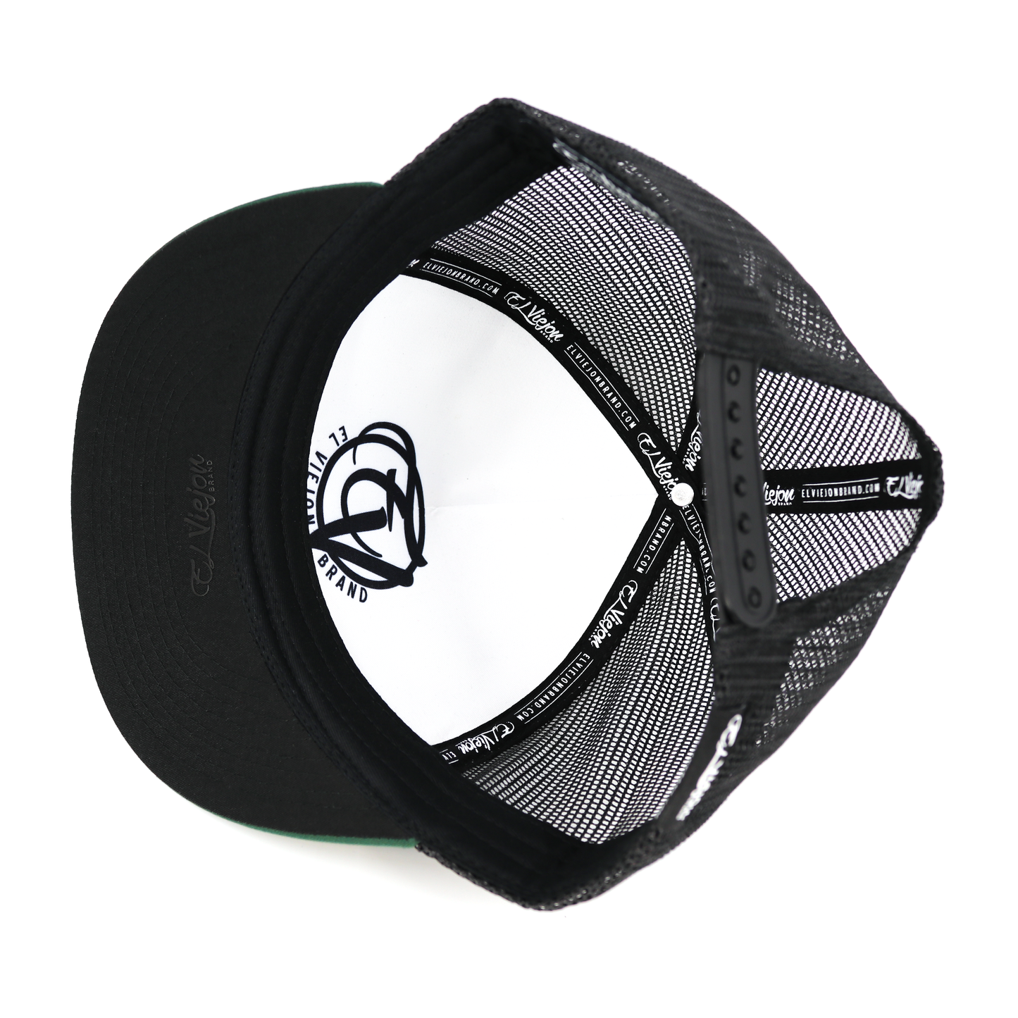 San Judas Green/Black flat visor hat / gorra de visera plana