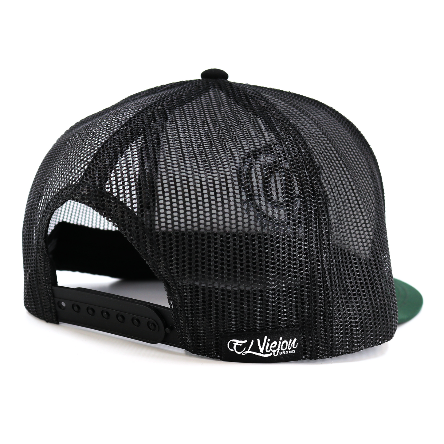 San Judas Green/Black flat visor hat / gorra de visera plana