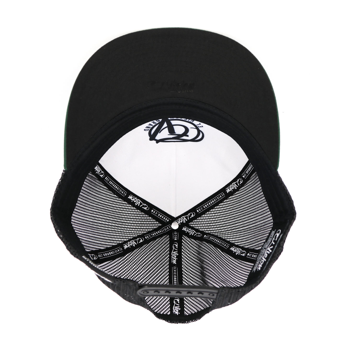 San Judas Green/Black flat visor hat / gorra de visera plana