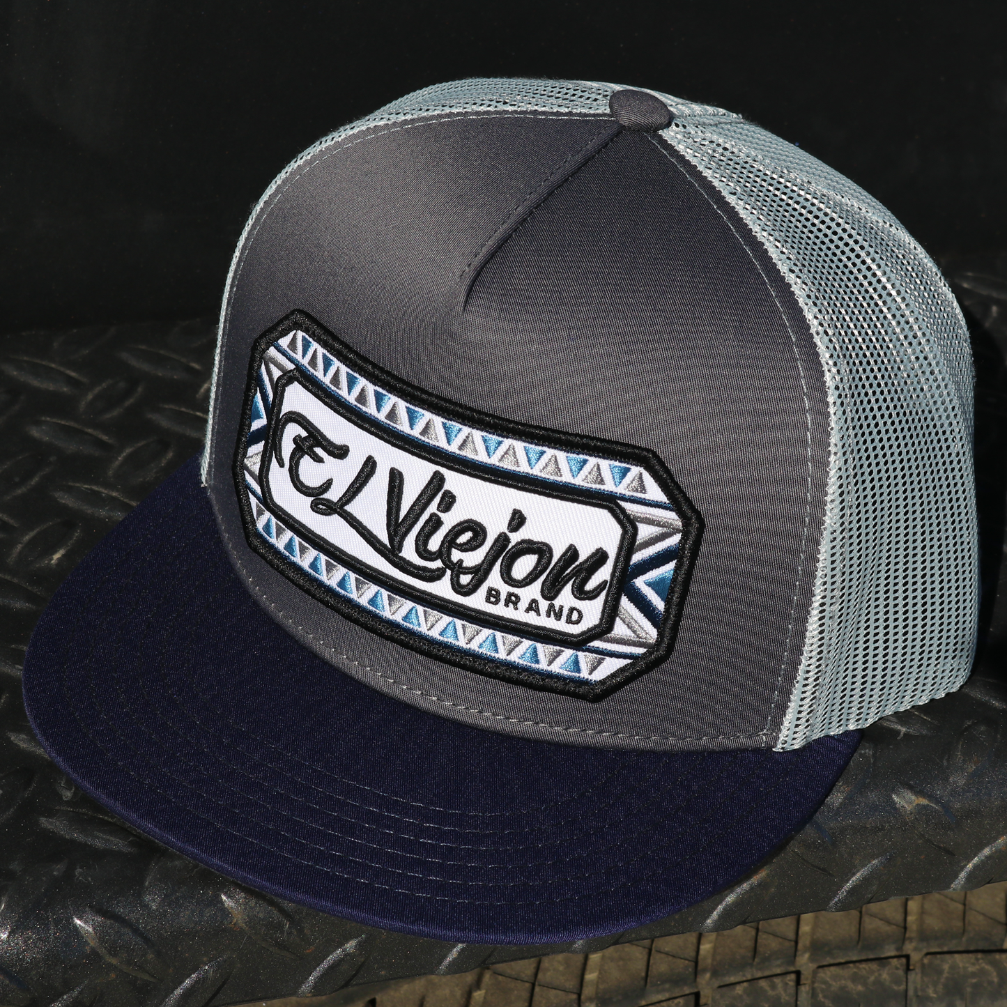 Azteca Navy/Charcoal/Grey flat visor hat / gorra de visera plana
