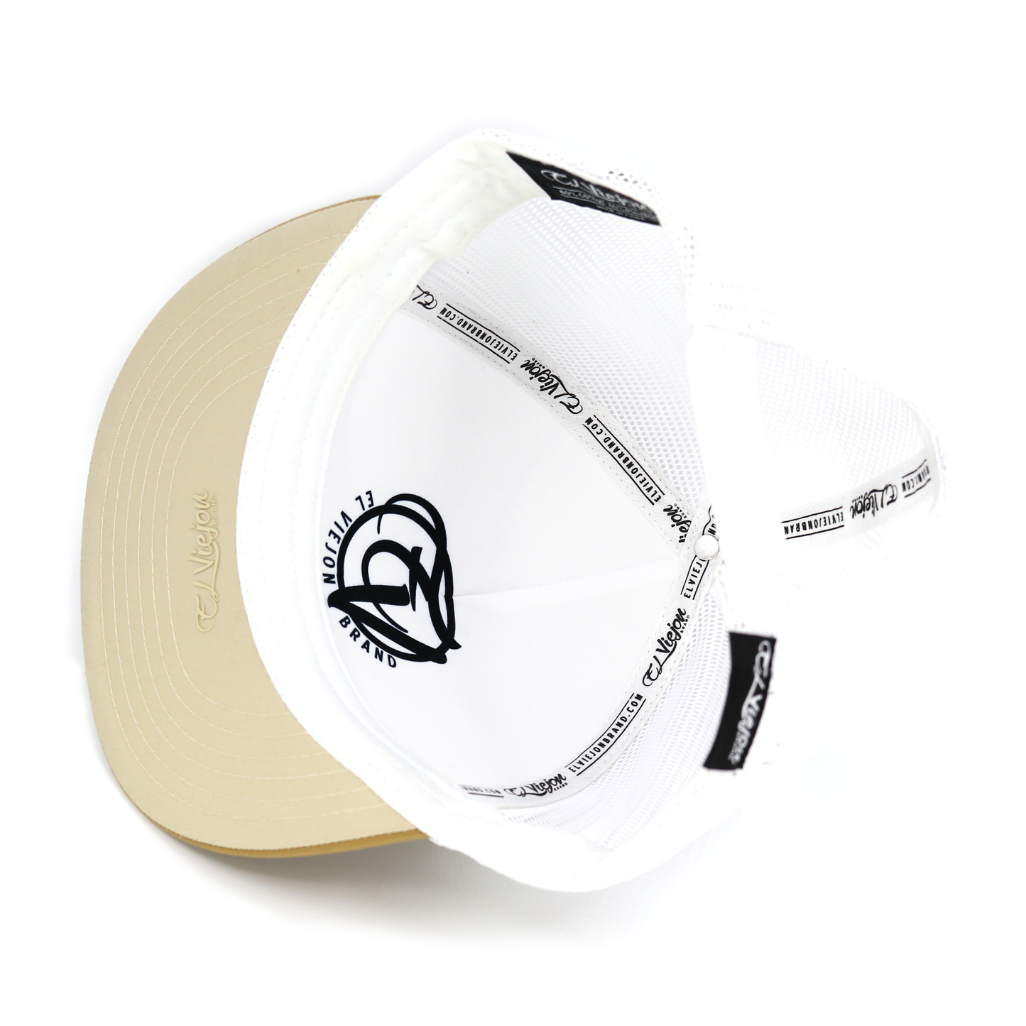 Pluma Gold/Tope/White flat visor hat / gorra de visera plana