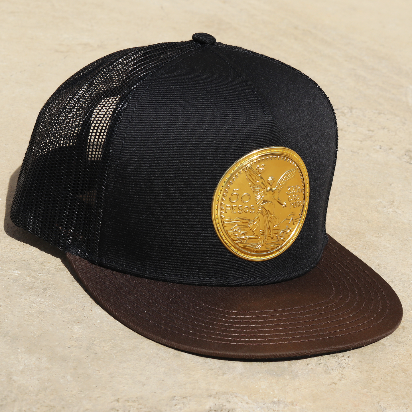 Cente Brown/Black flat visor hat / gorra de visera plana