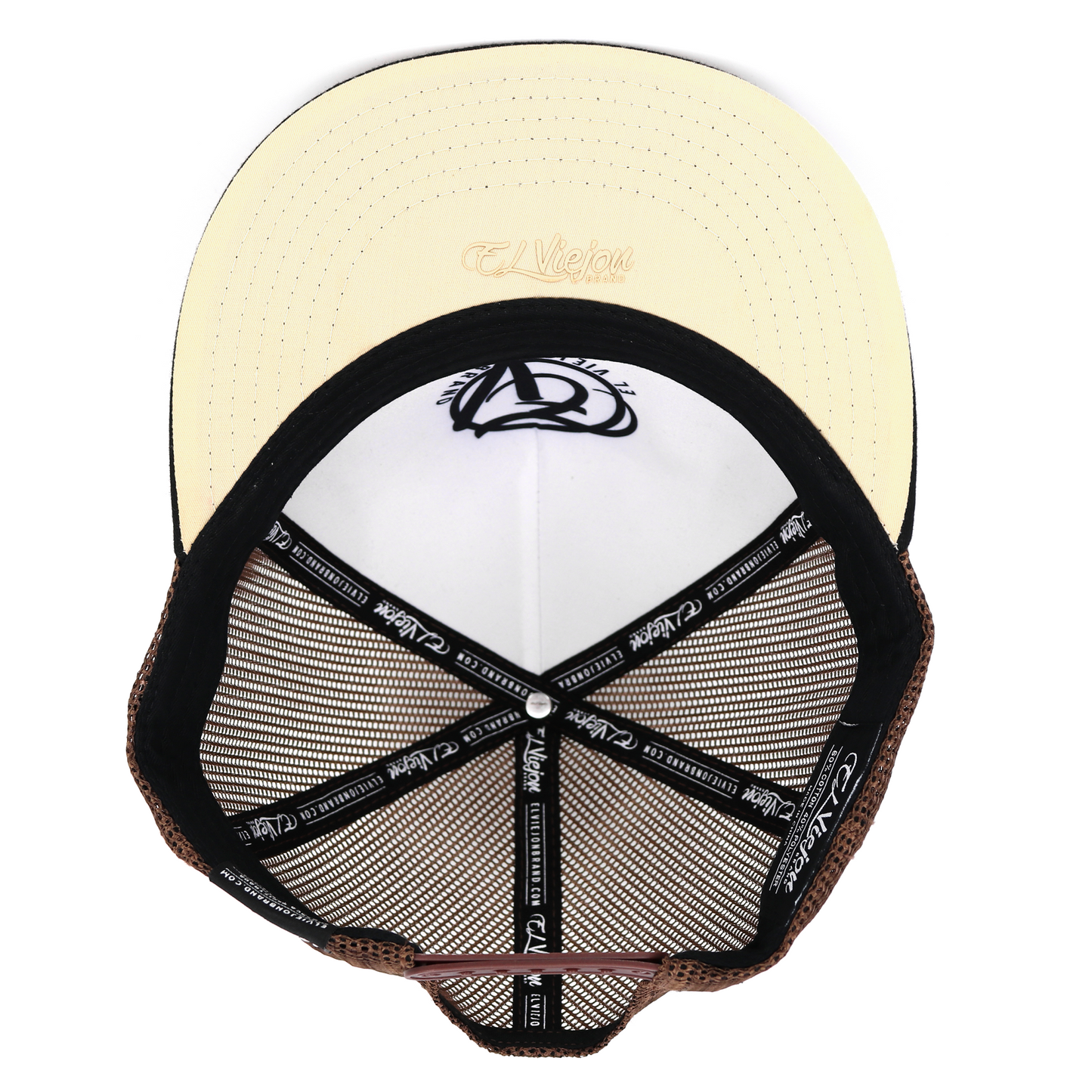 Pluma Black/Tan/Brown flat visor hat / gorra de visera plana