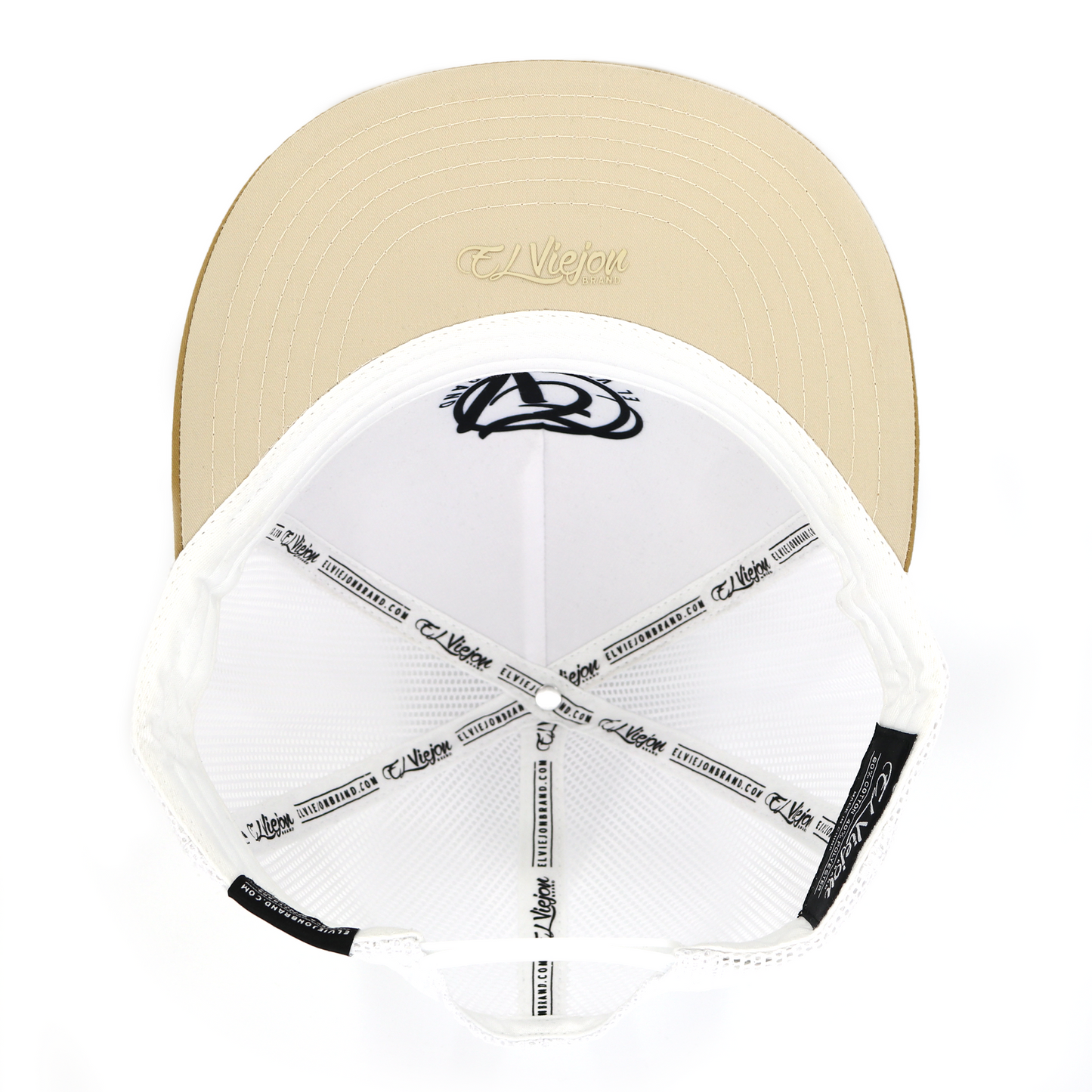 Pluma Gold/Tope/White flat visor hat / gorra de visera plana