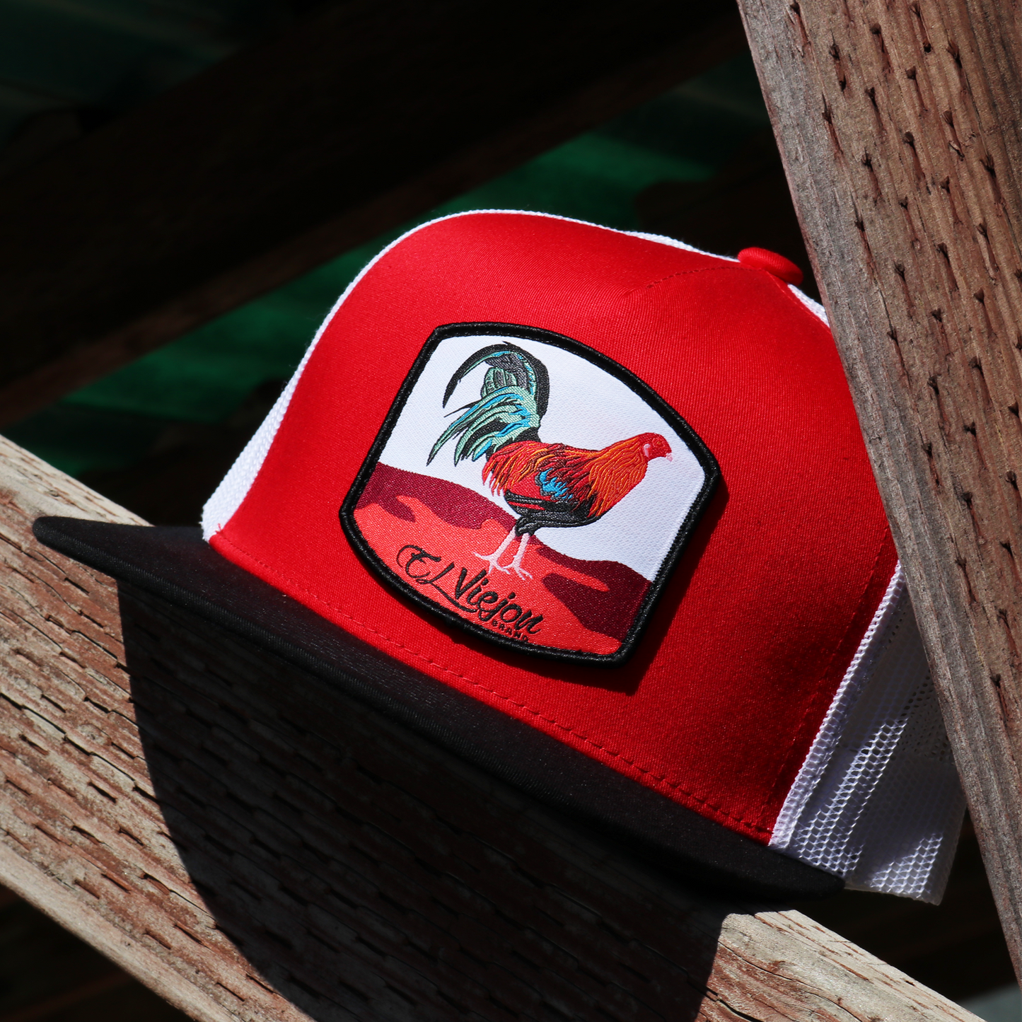 Gallo Black/Red/White flat visor hat / gorra de visera plana
