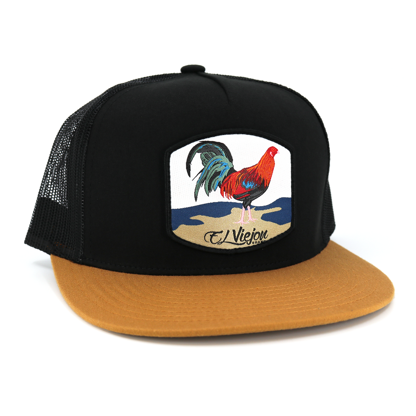 Gallo Caramel/Black flat visor hat / gorra de visera plana