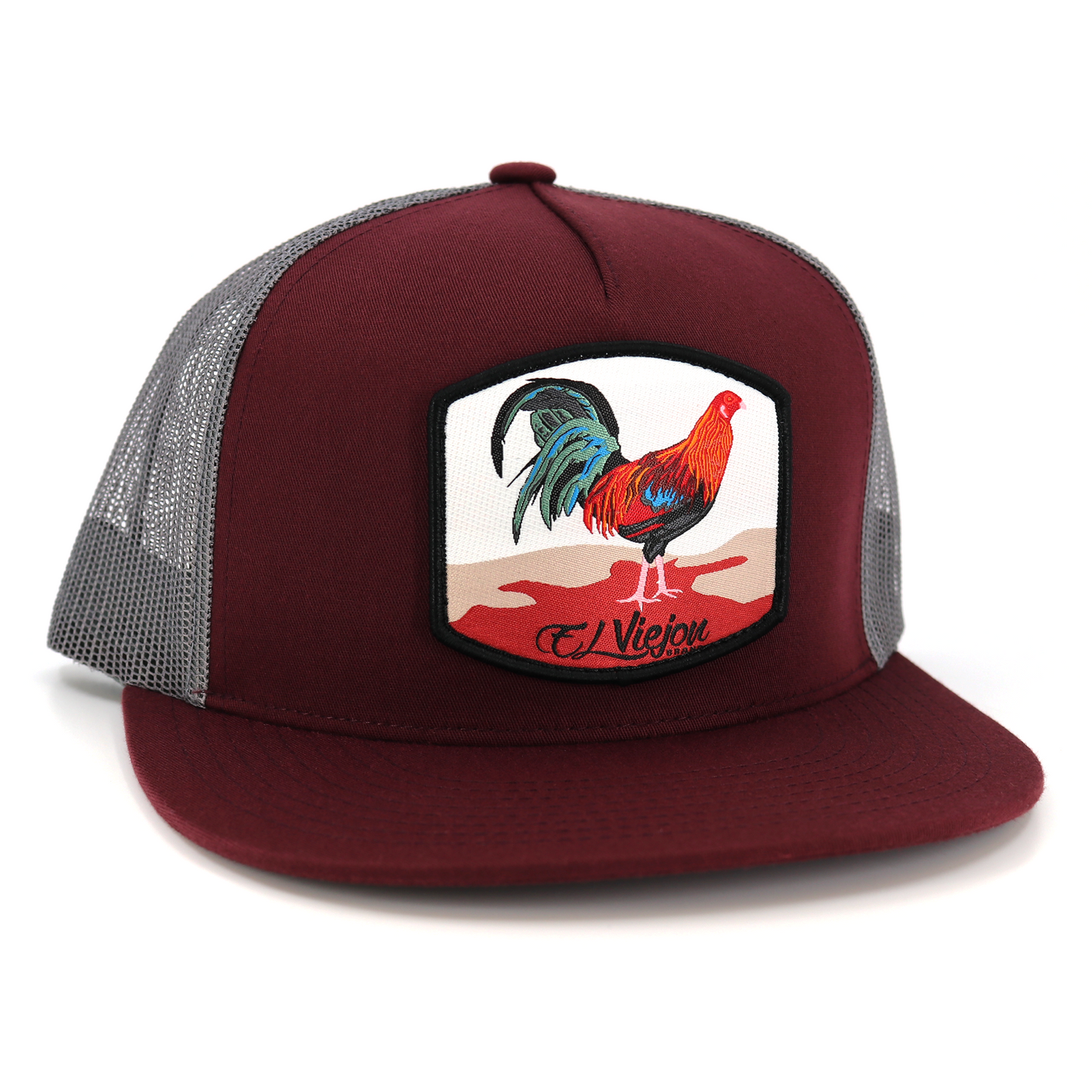 Gallo Maroon/Charcoal flat visor hat / gorra de visera plana