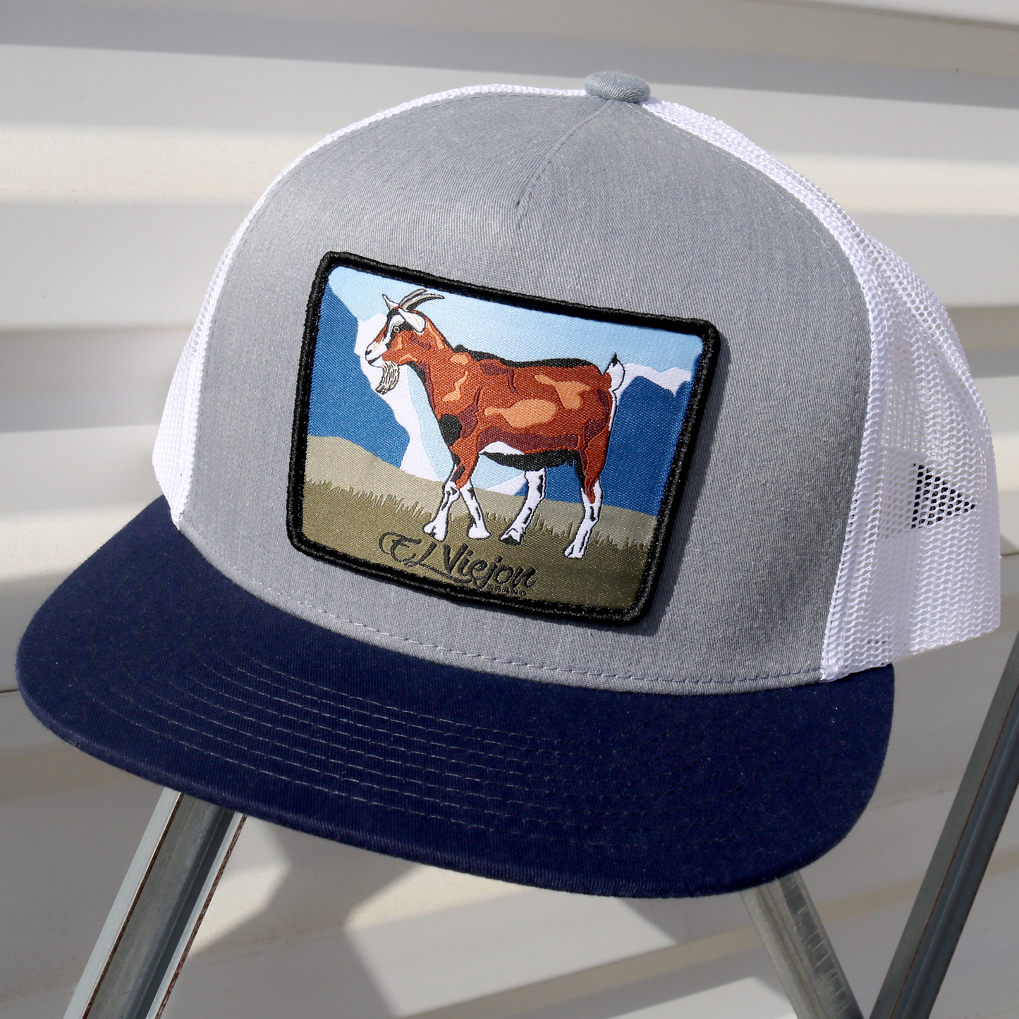 Chivo Navy/Heather/White flat visor hat / gorra de visera plana