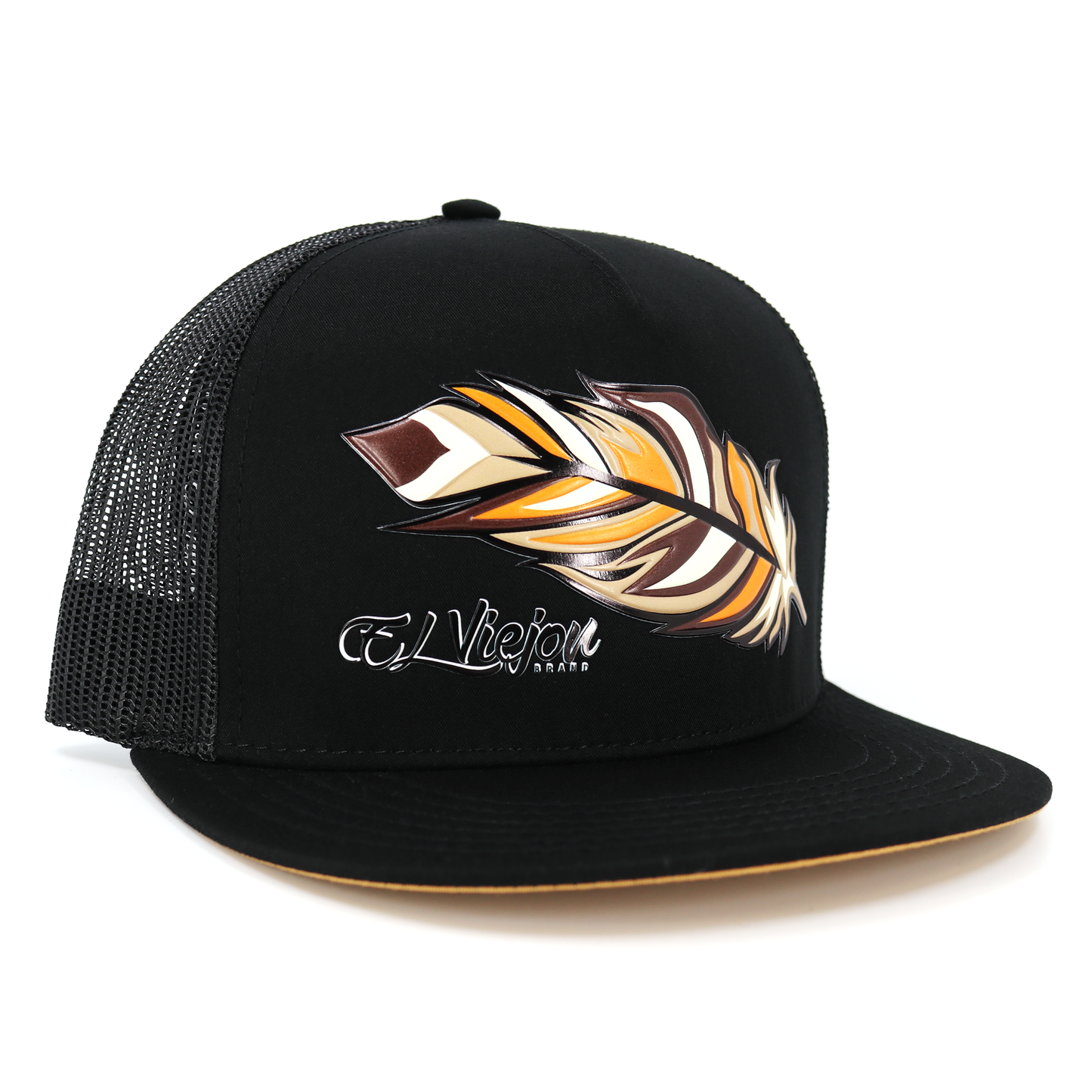 Pluma Black flat visor hat / gorra de visera plana