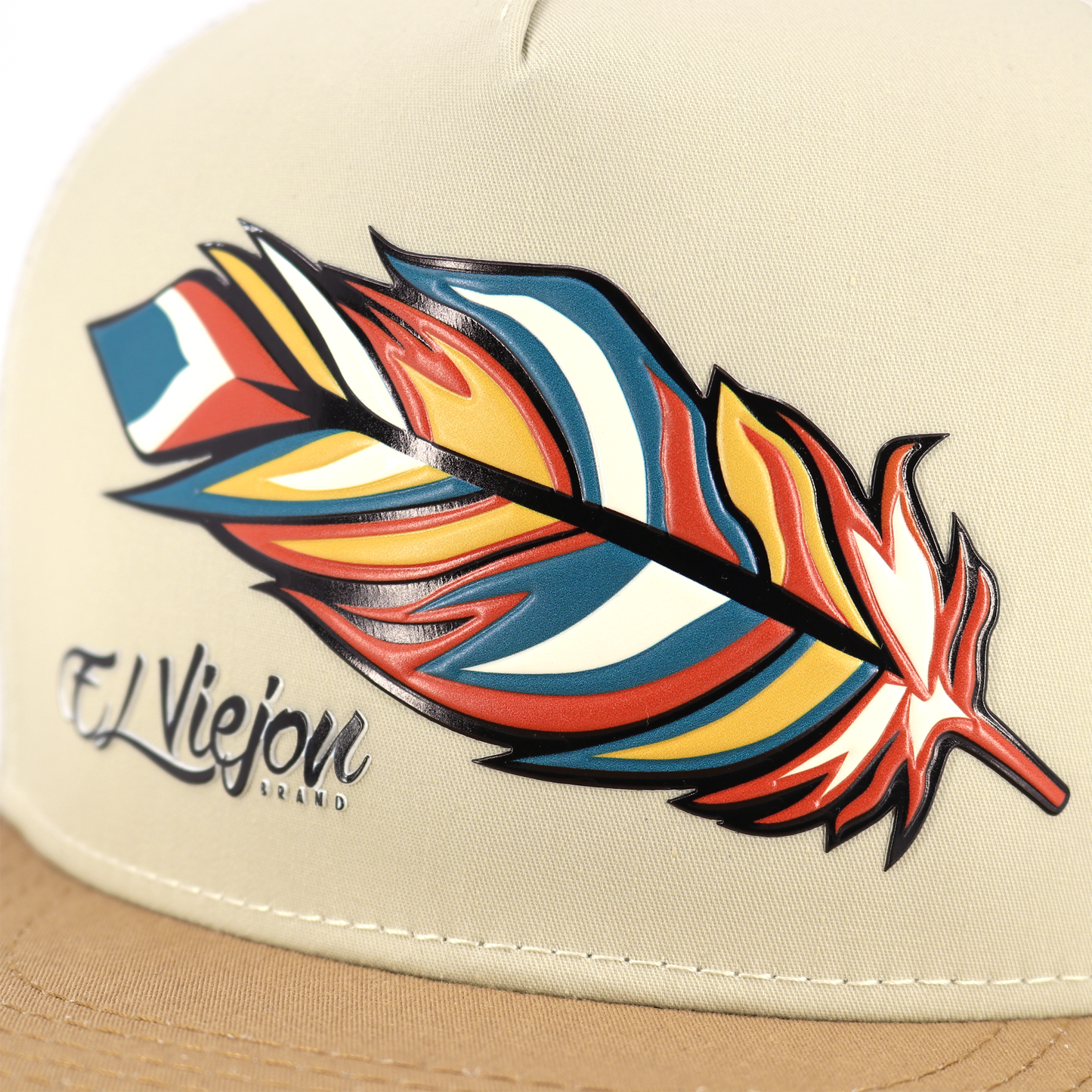Pluma Gold/Tope/White flat visor hat / gorra de visera plana