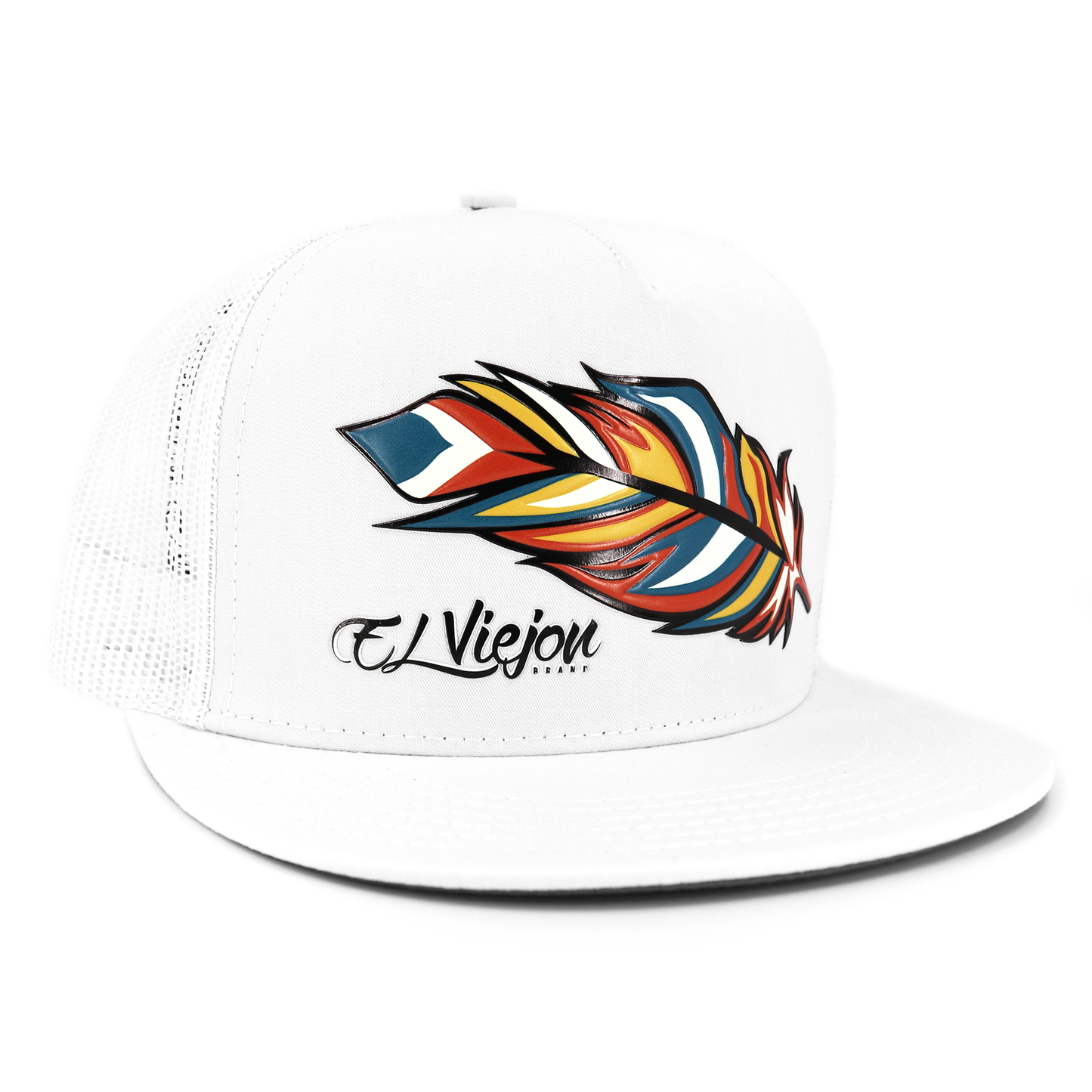 Pluma White flat visor hat / gorra de visera plana