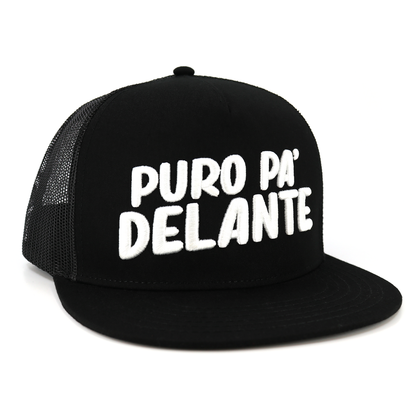 Puro Pa' Delante Black flat visor hat / gorra de visera plana