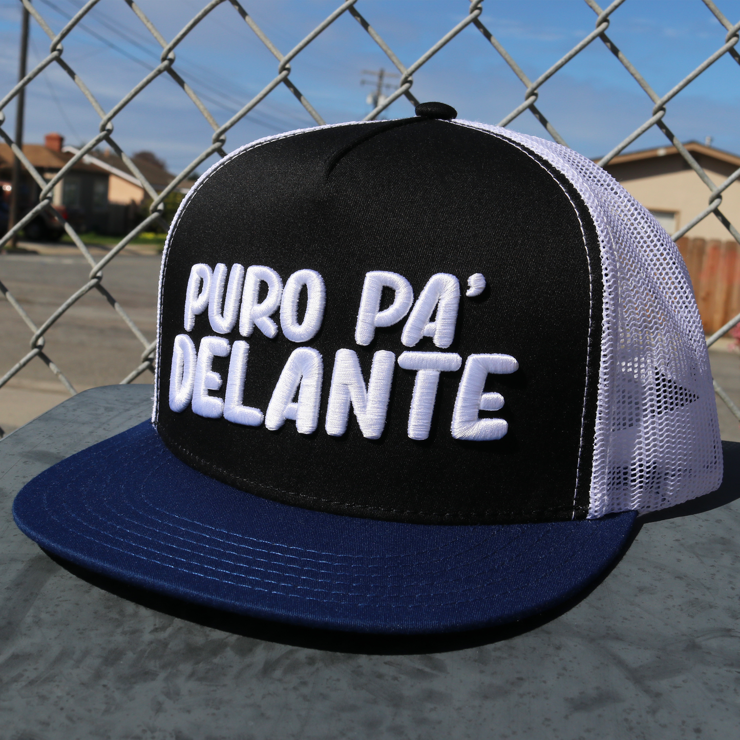 Puro Pa' Delante Navy/Black/White flat visor hat / gorra de visera plana