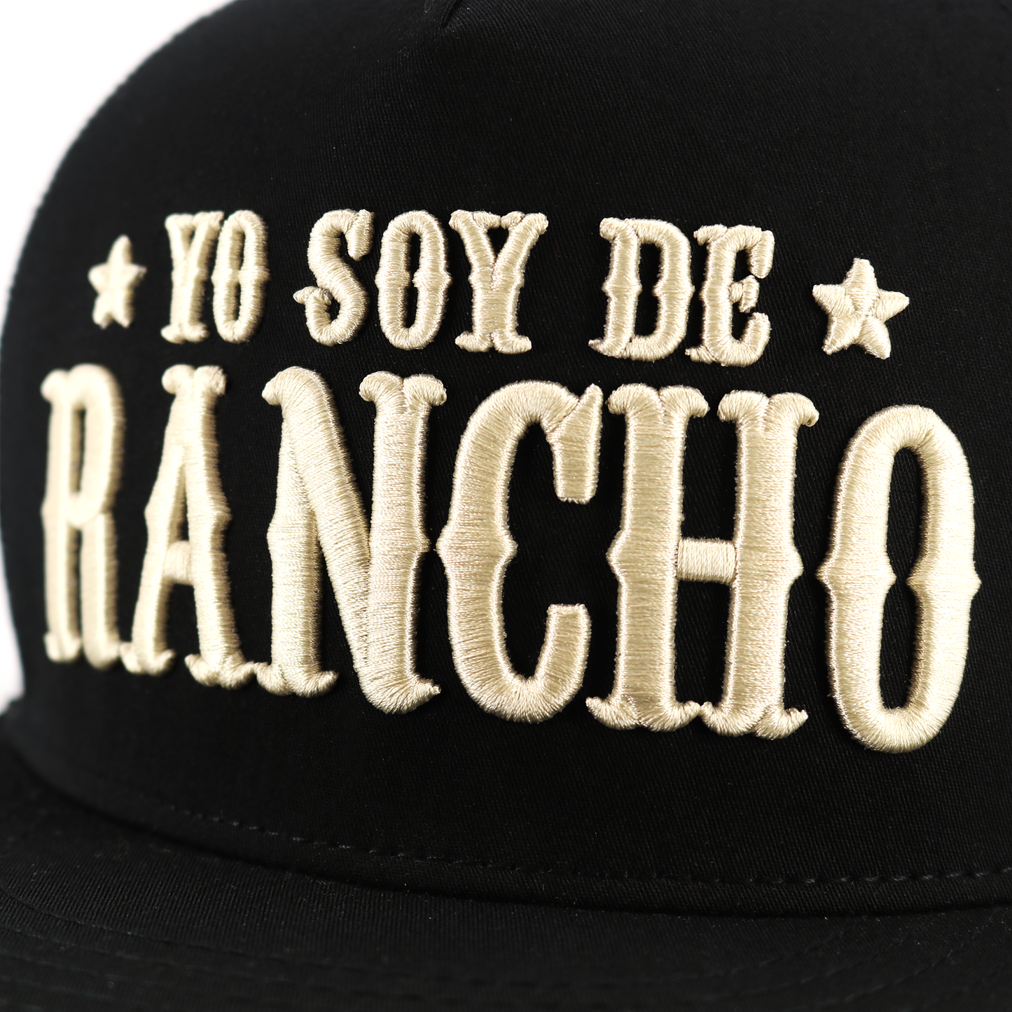 Yo Soy De Rancho Black flat visor hat / gorra de visera plana