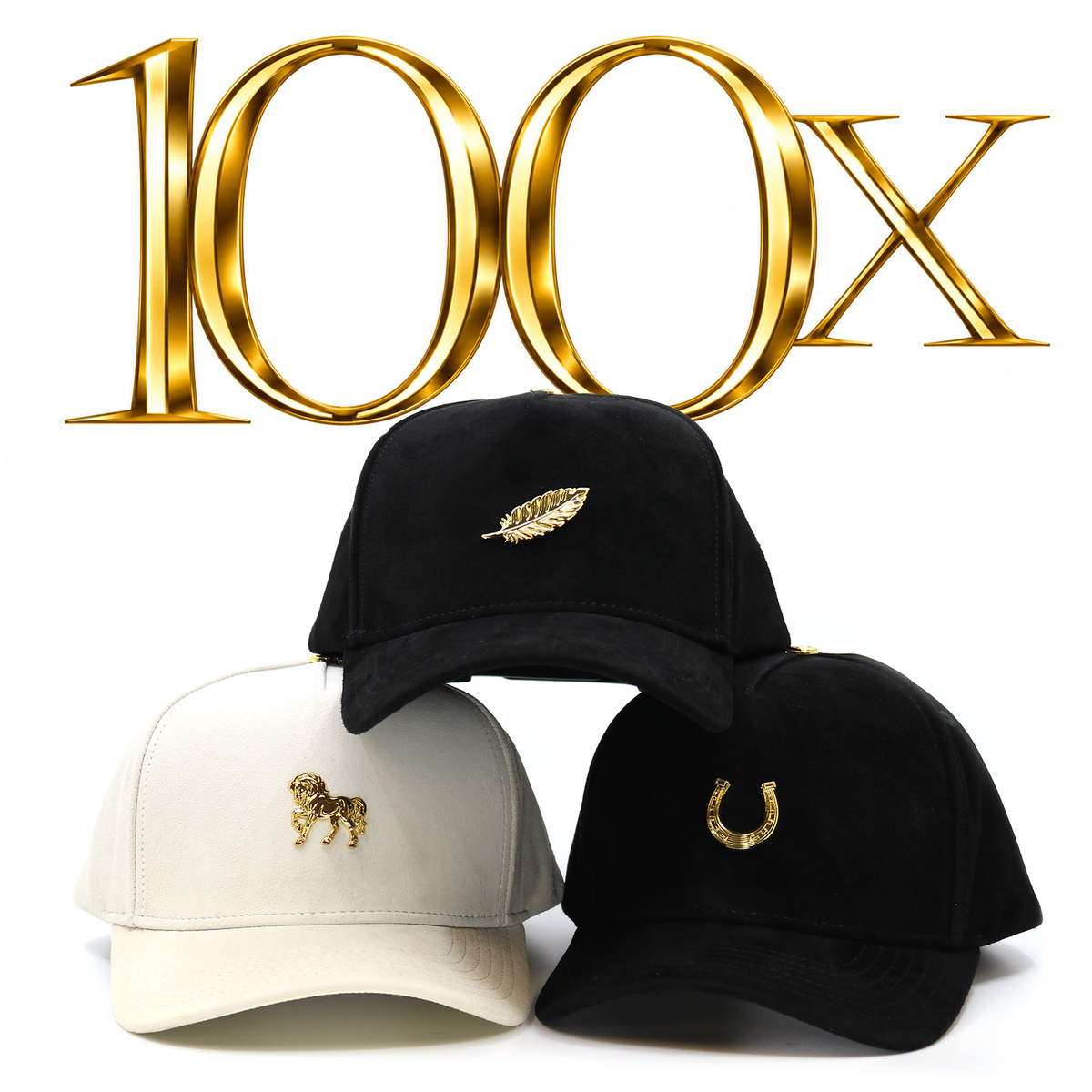 100x Real Leather Suede Hats