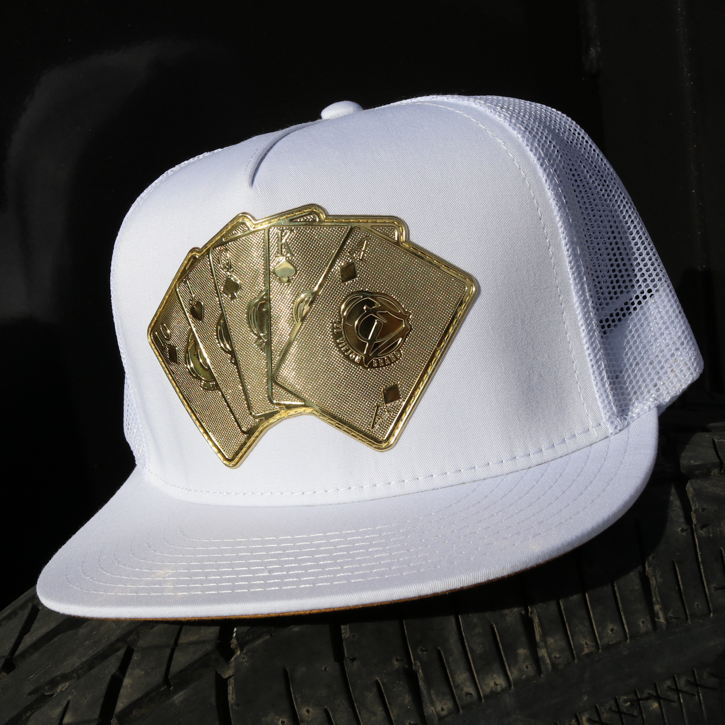 Baraja De Oro White flat visor hat / gorra de visera plana