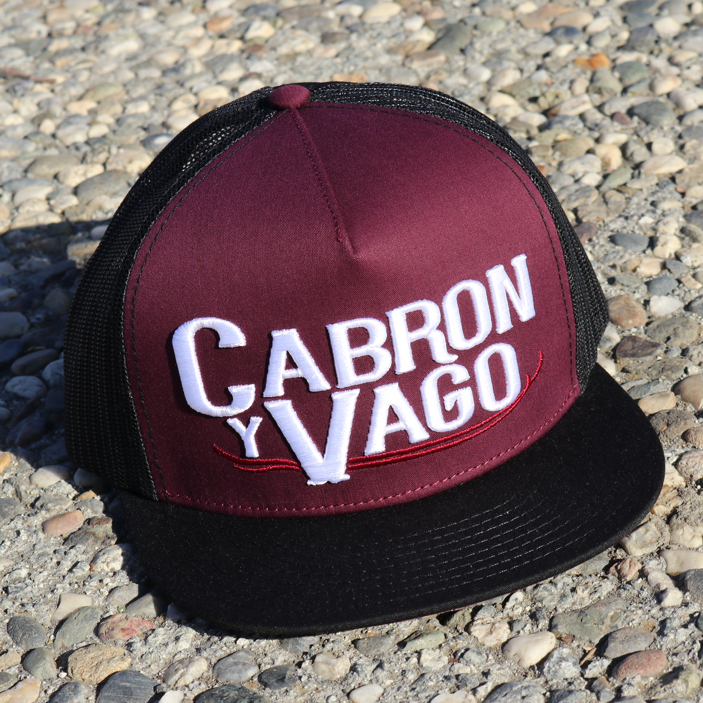 Cabron Y Vago Black/Maroon/Black flat visor hat / gorra de visera plana