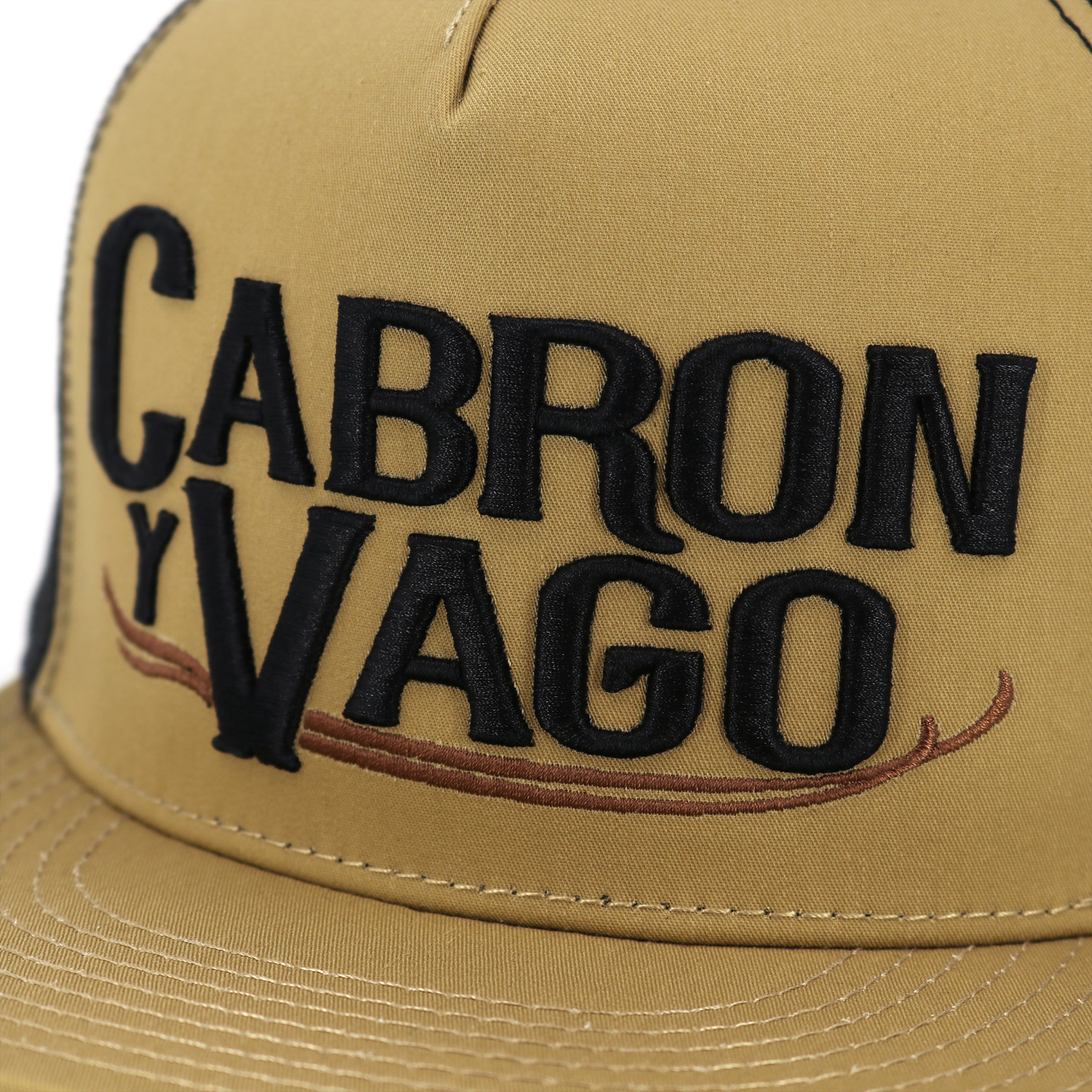 Cabron Y Vago Mocha/Black flat visor hat / gorra de visera plana