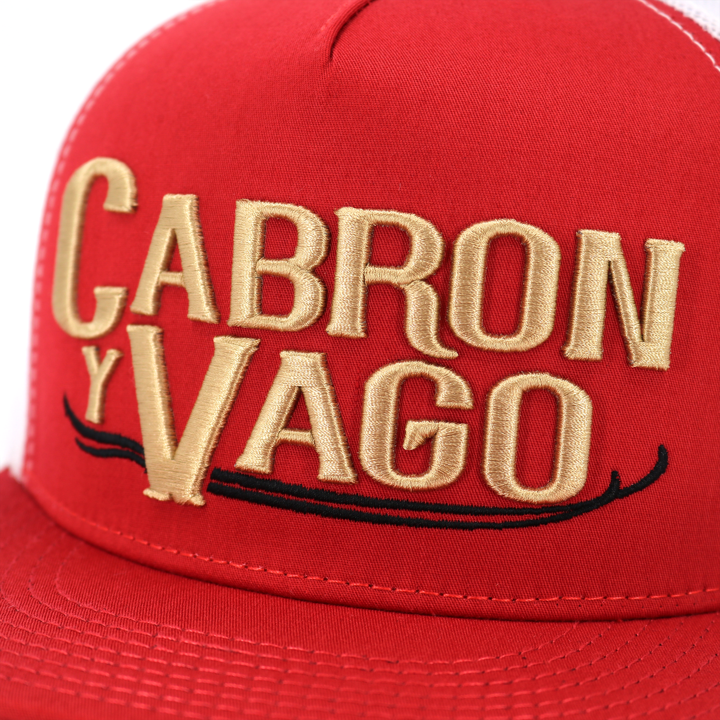 Cabron Y Vago Light Red/White flat visor hat / gorra de visera plana