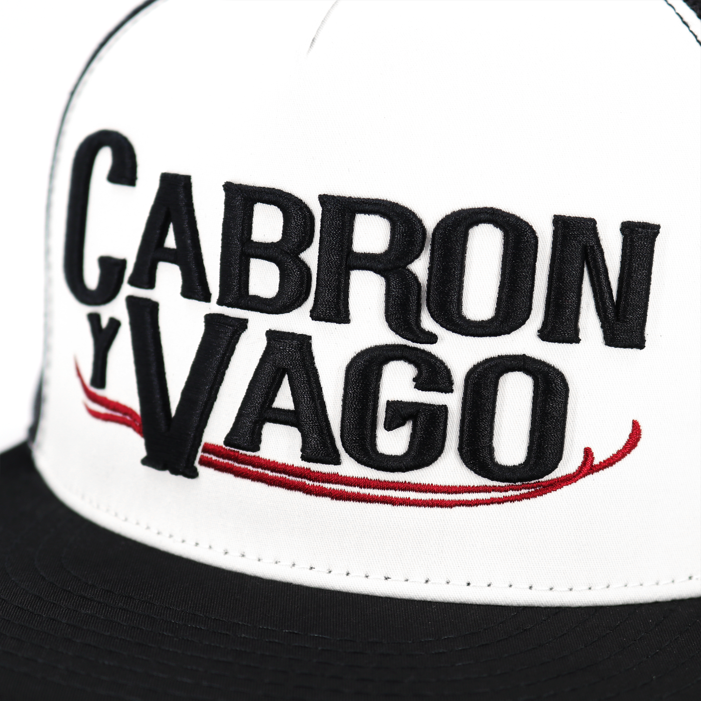 Cabron Y Vago Black/White/Black flat visor hat / gorra de visera plana