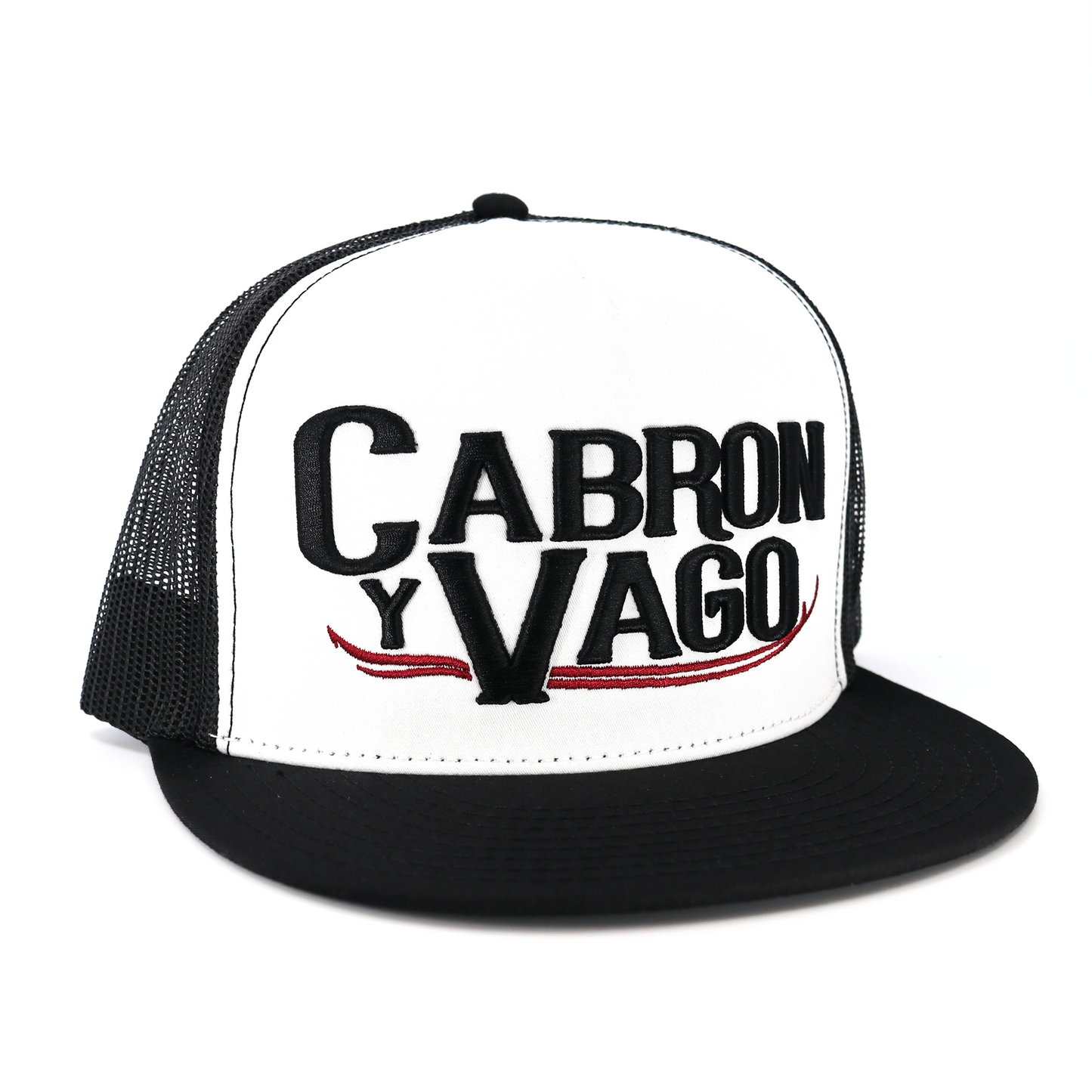 Cabron Y Vago Black/White/Black flat visor hat / gorra de visera plana