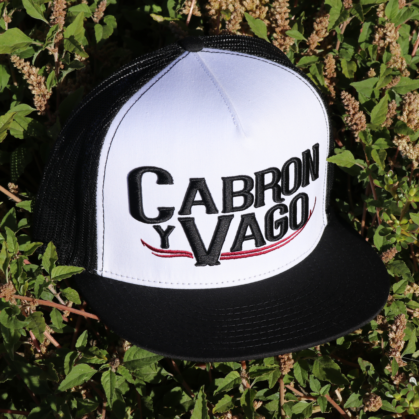 Cabron Y Vago Black/White/Black flat visor hat / gorra de visera plana