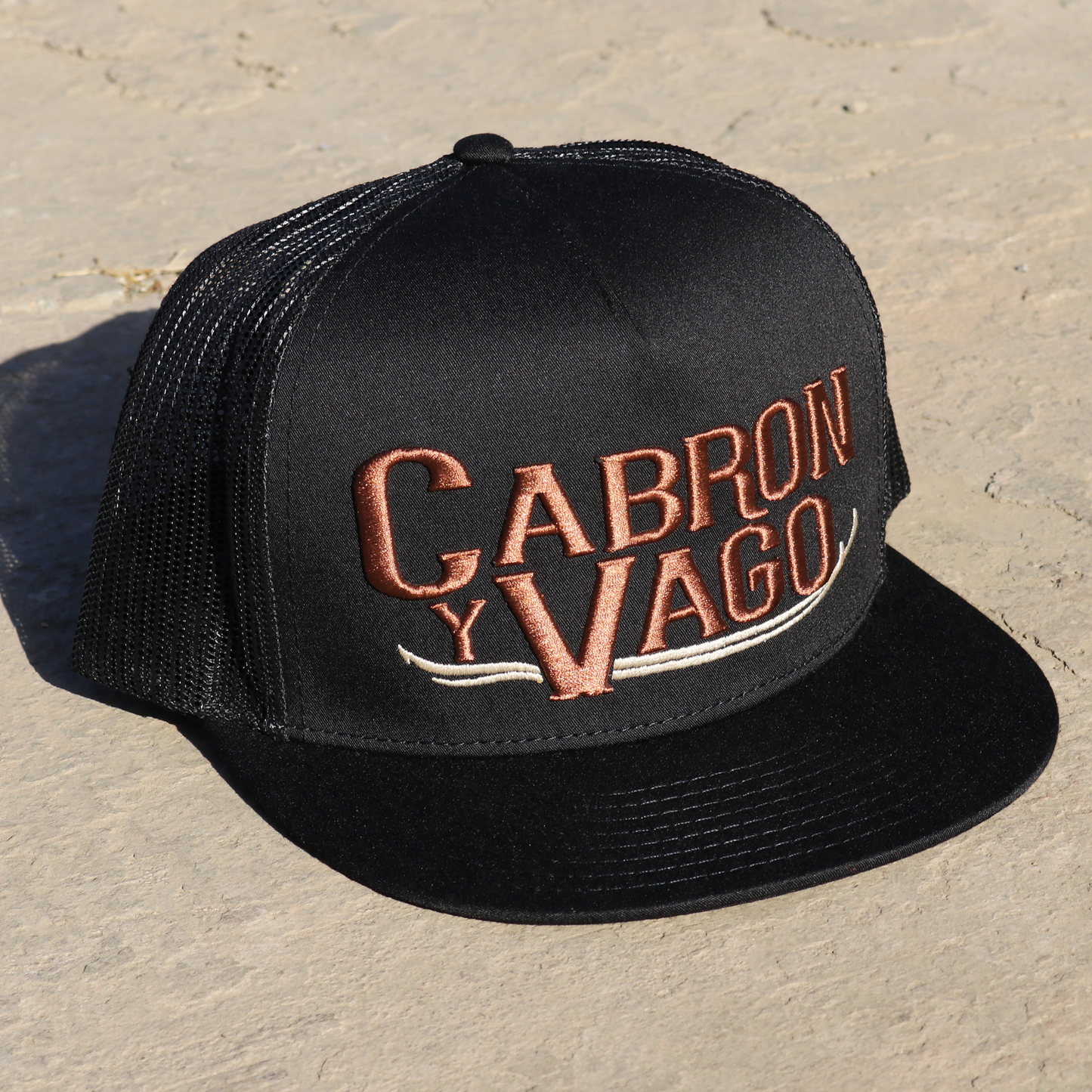 Cabron Y Vago Black flat visor hat / gorra de visera plana