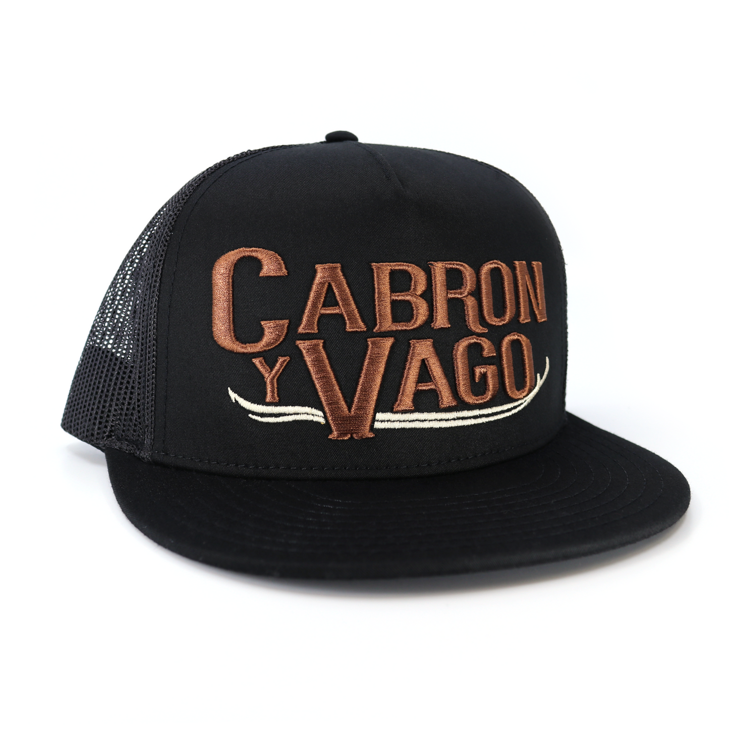 Cabron Y Vago Black flat visor hat / gorra de visera plana