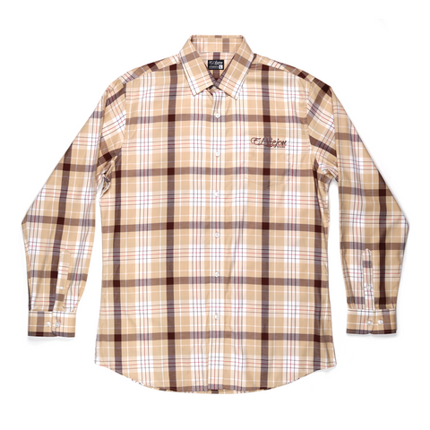 Dress Shirt / Camisa de Vestir - Plaid Brown/Tan/Maroon