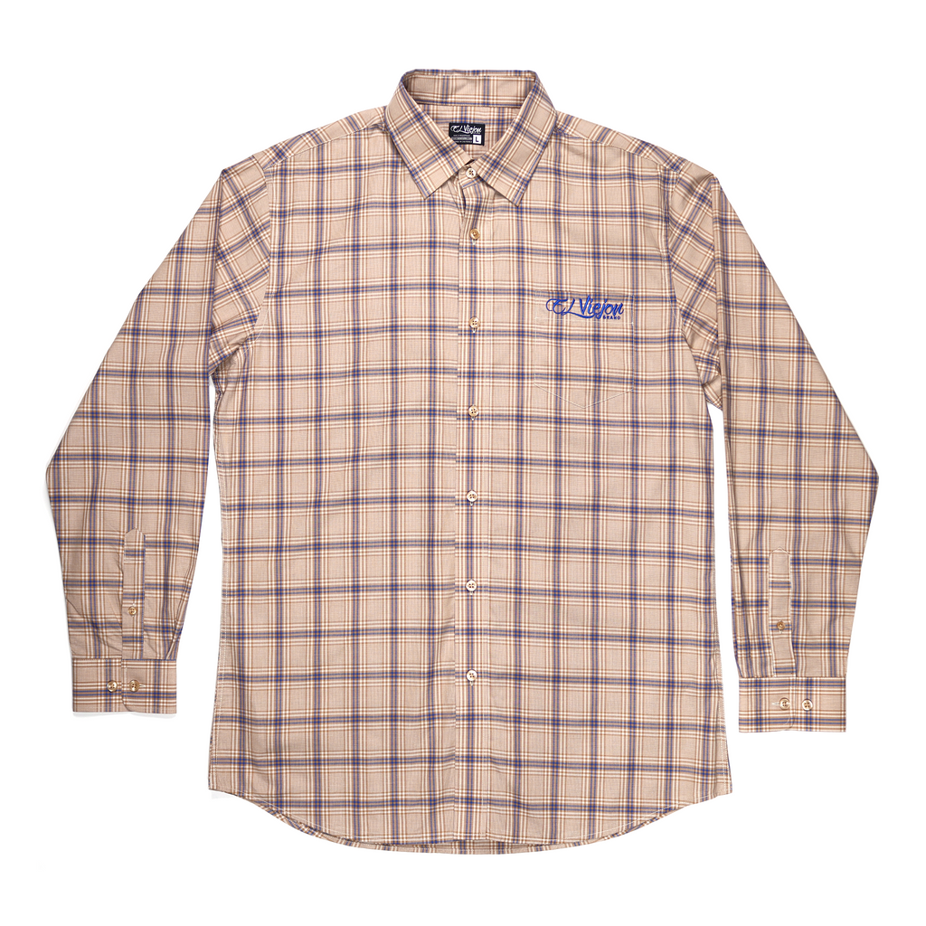 Dress Shirt / Camisa de Vestir - Plaid Khaki/Tan/Blue