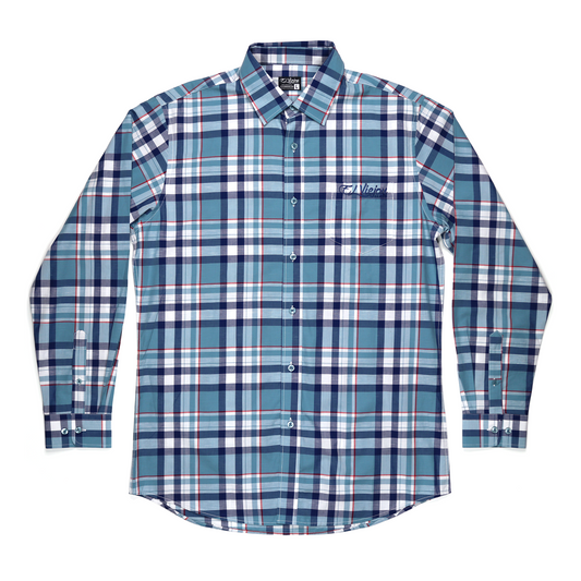 Dress Shirt / Camisa de Vestir - Plaid Teal/Navy/Red