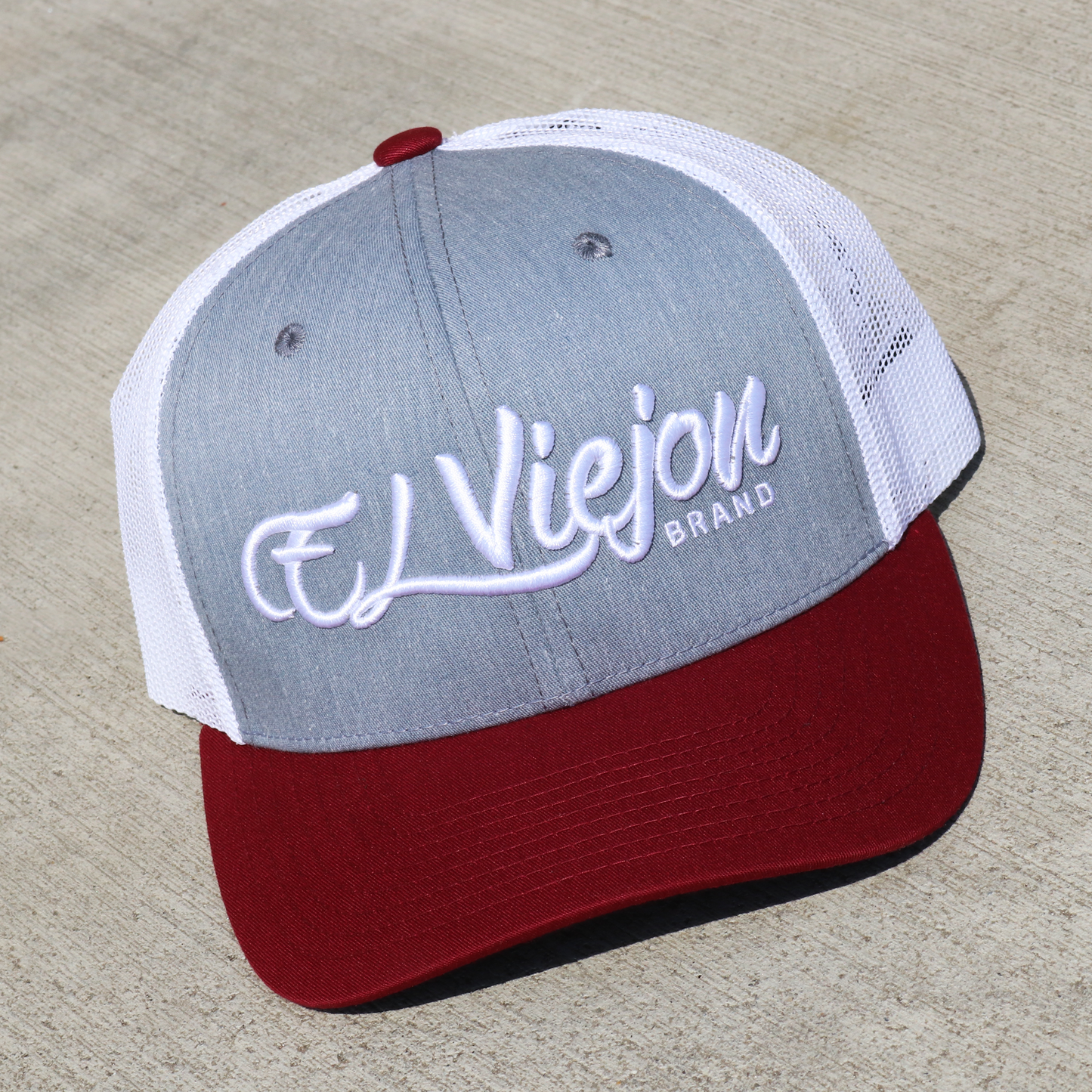 La Original Maroon/Heather/White classic visor hat / gorra de visera clasica