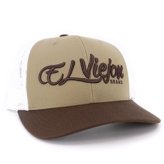 La Original Brown/Tan/White classic visor hat / gorra de visera clasica