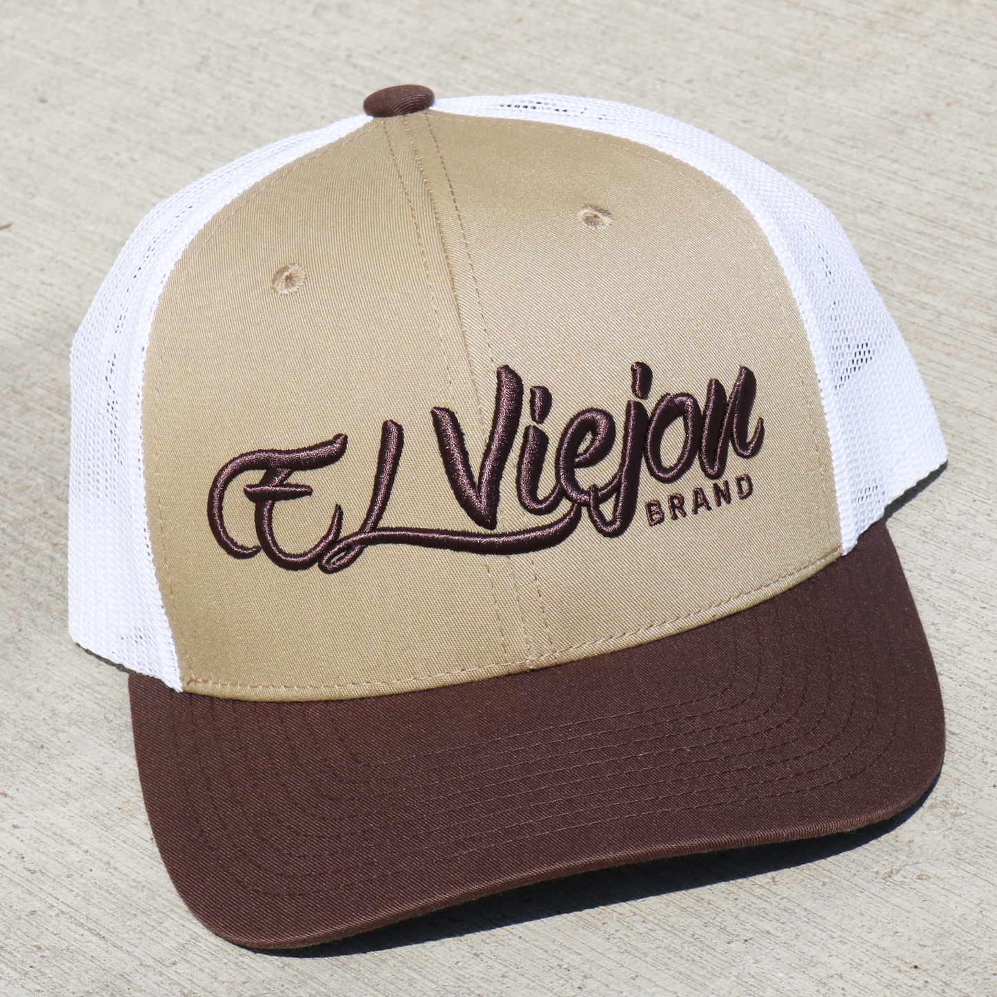 La Original Brown/Tan/White classic visor hat / gorra de visera clasica