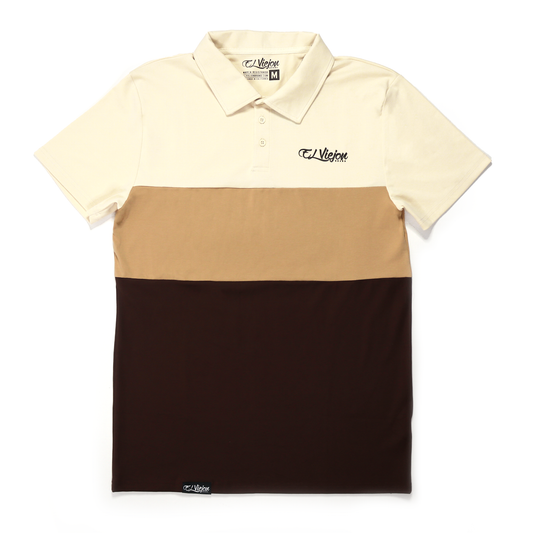 Polo Shirt - Cream/Sand/Brown