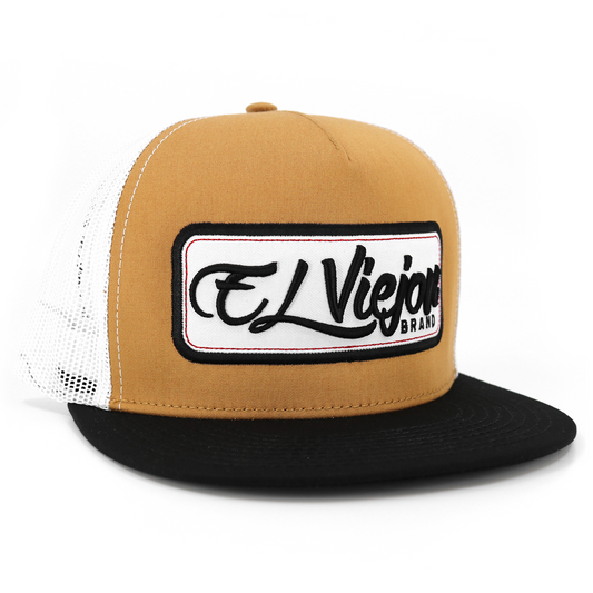 EVPatch Black/Camel/White flat visor hat / gorra de visera plana