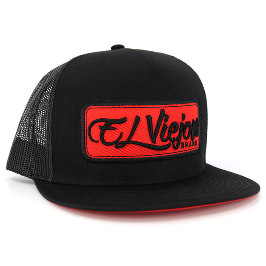 EVPatch Black (Red Patch) flat visor hat / gorra de visera plana