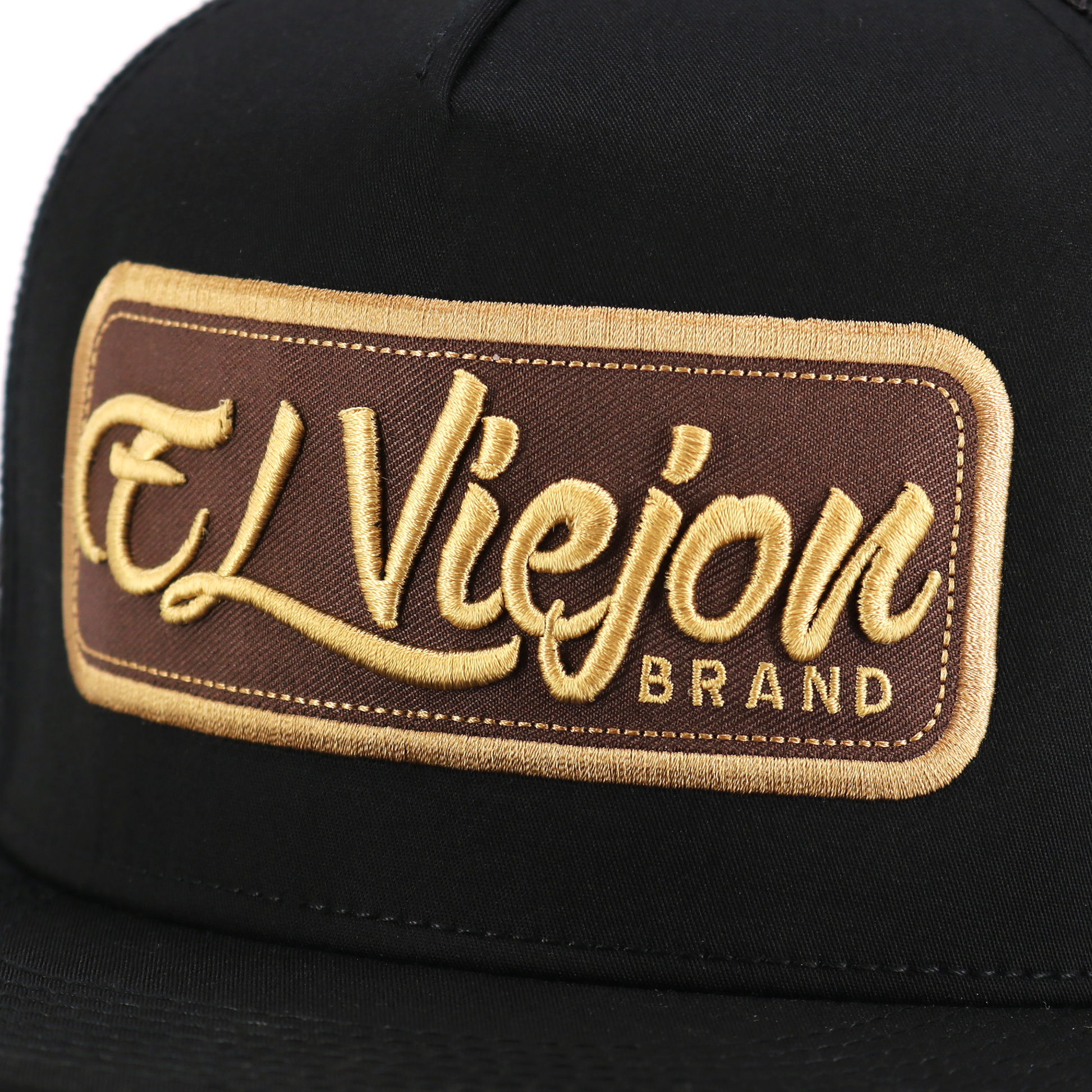EVPatch Black (Brown Patch) flat visor hat/ gorra de visera plana