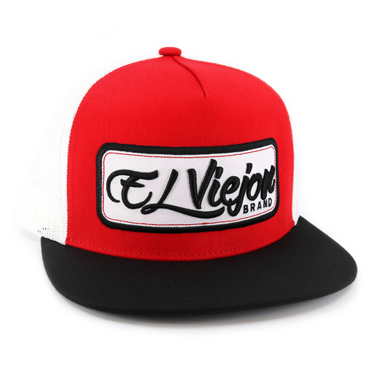 EVPatch Black/Red/White flat visor hat / gorra de visera plana