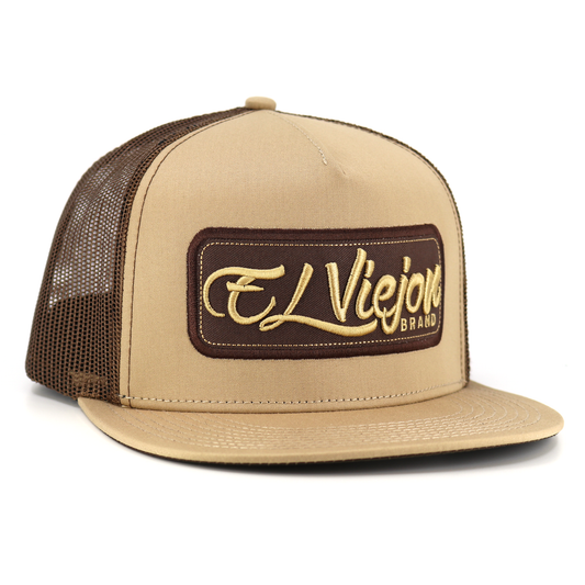 EVPatch Khaki/Brown (BROWN Patch) flat visor hat / gorra de visera plana
